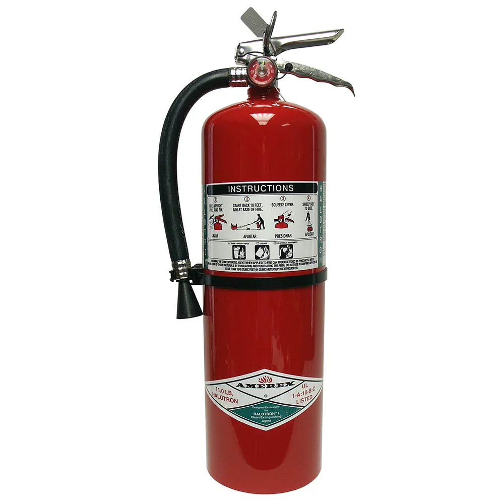 Halotron 11 lb. Red Fire Extinguisher, with wall hook 397