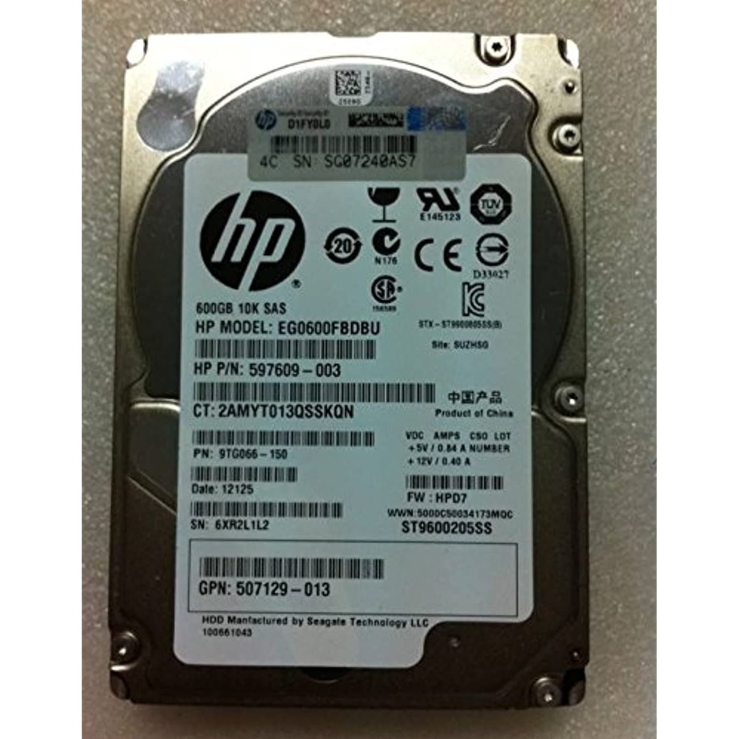 HP EG0600FCHHU-SC EG0600FCHHU HP 600GB 10K 6G SFF SAS SC Hard Drive-FoxTI