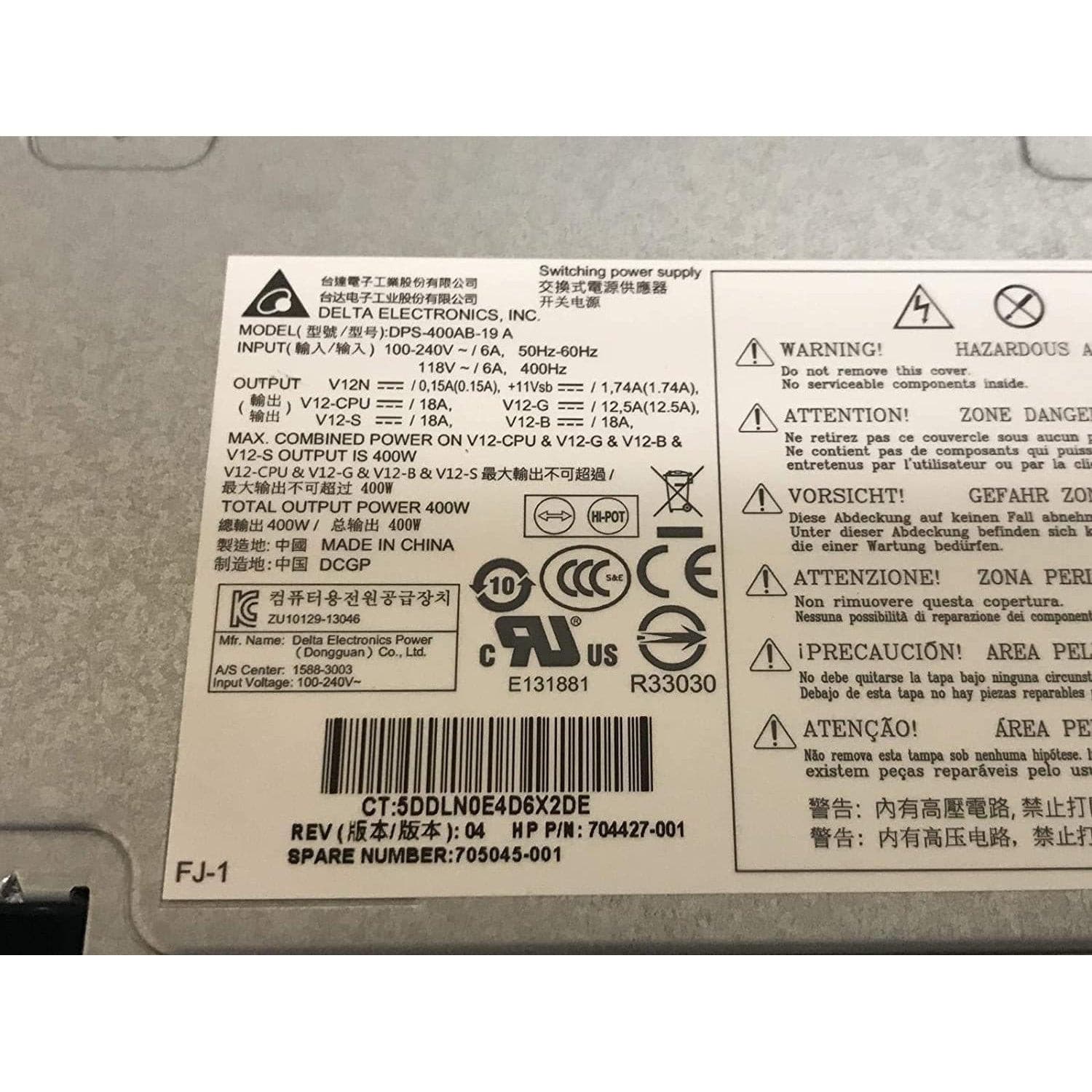 HP Z230 704427-001 400W 92% Power Supply 705045-001 DPS-400AB-19 A Pull-FoxTI