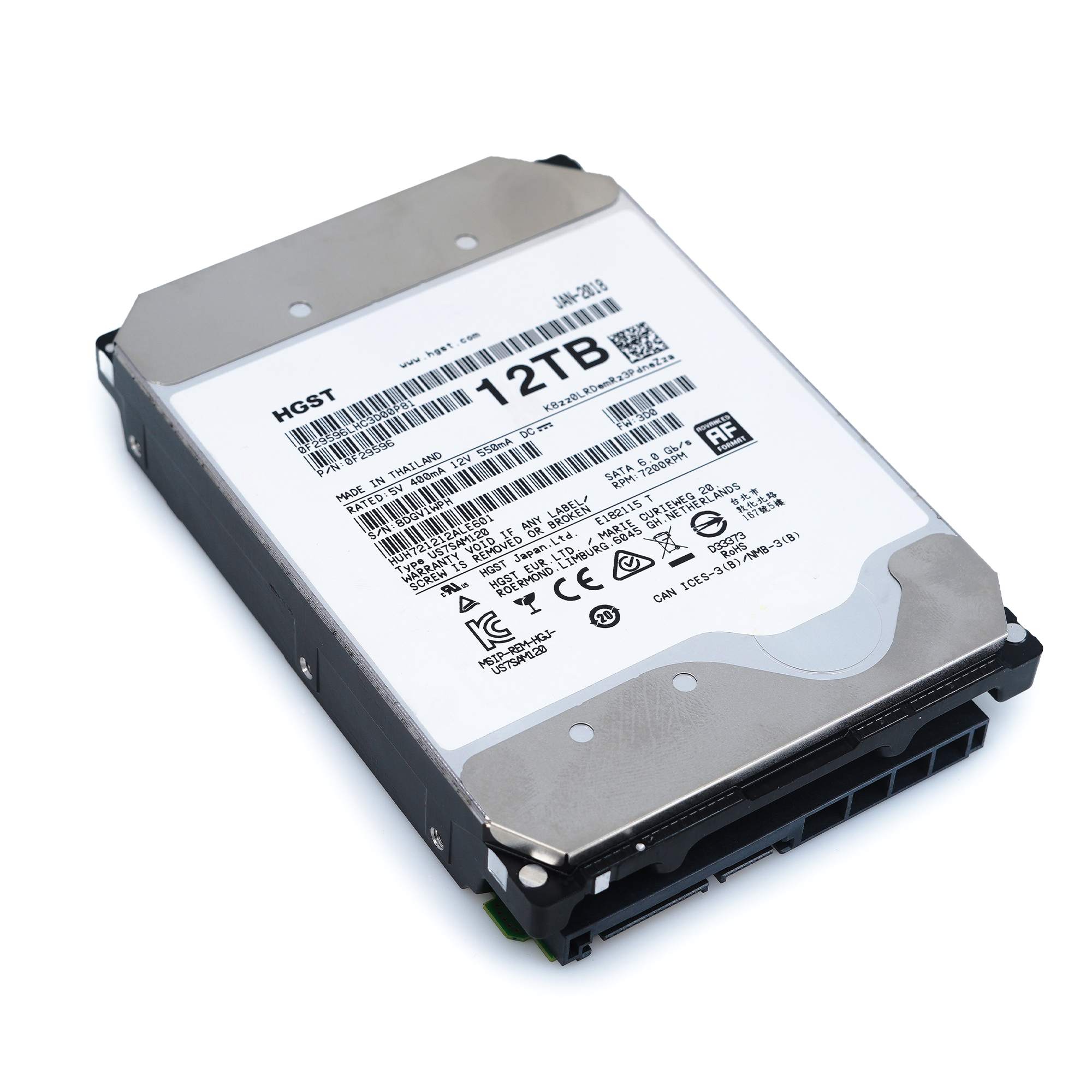 HGST Ultrastar He12 HUH721212ALE601 0F29596 12TB 7.2K RPM Power Disable SATA 6Gb/s 3.5" HDD
