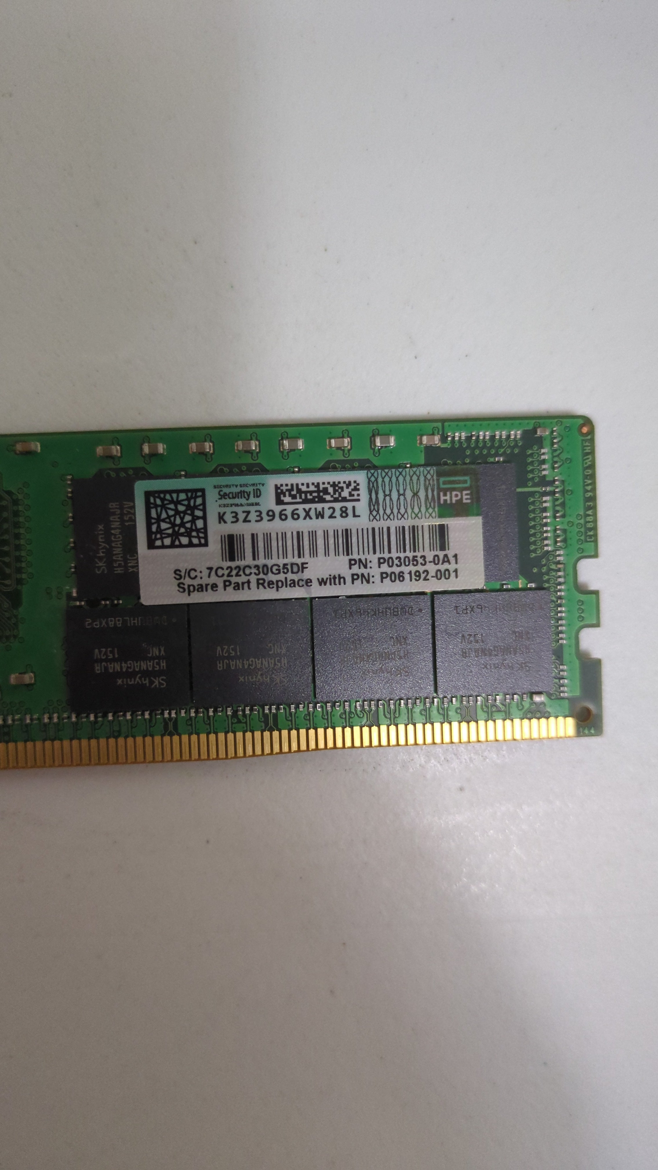HMAA8GR7AJR4N-XN 64GB 2Rx4 PC4 — 3200AA — RB2 — 12 P03053-0A1 P06192-001