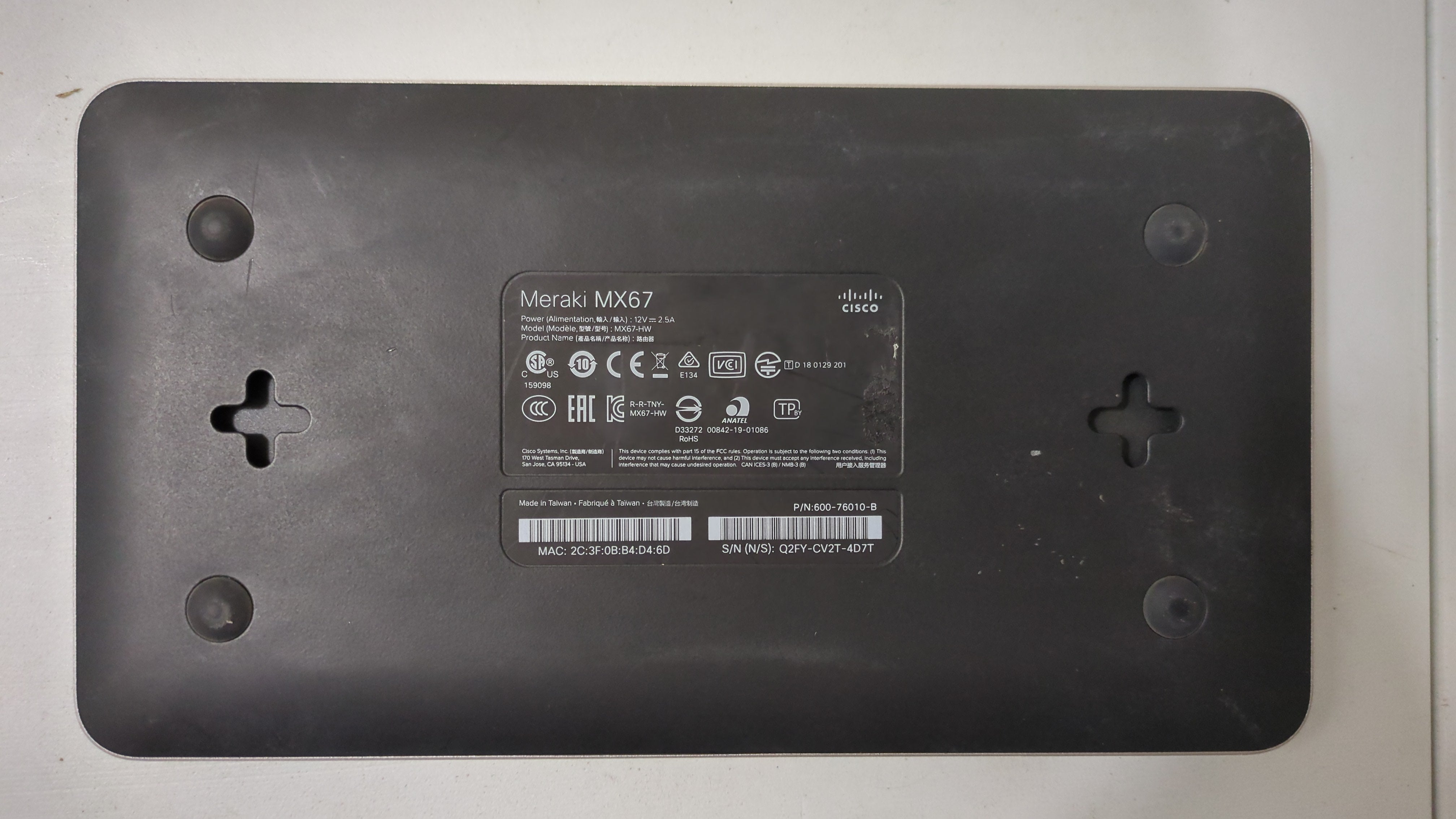 Cisco Meraki MX67 Appliance - Rear Ports View | Alo Tech Solutions