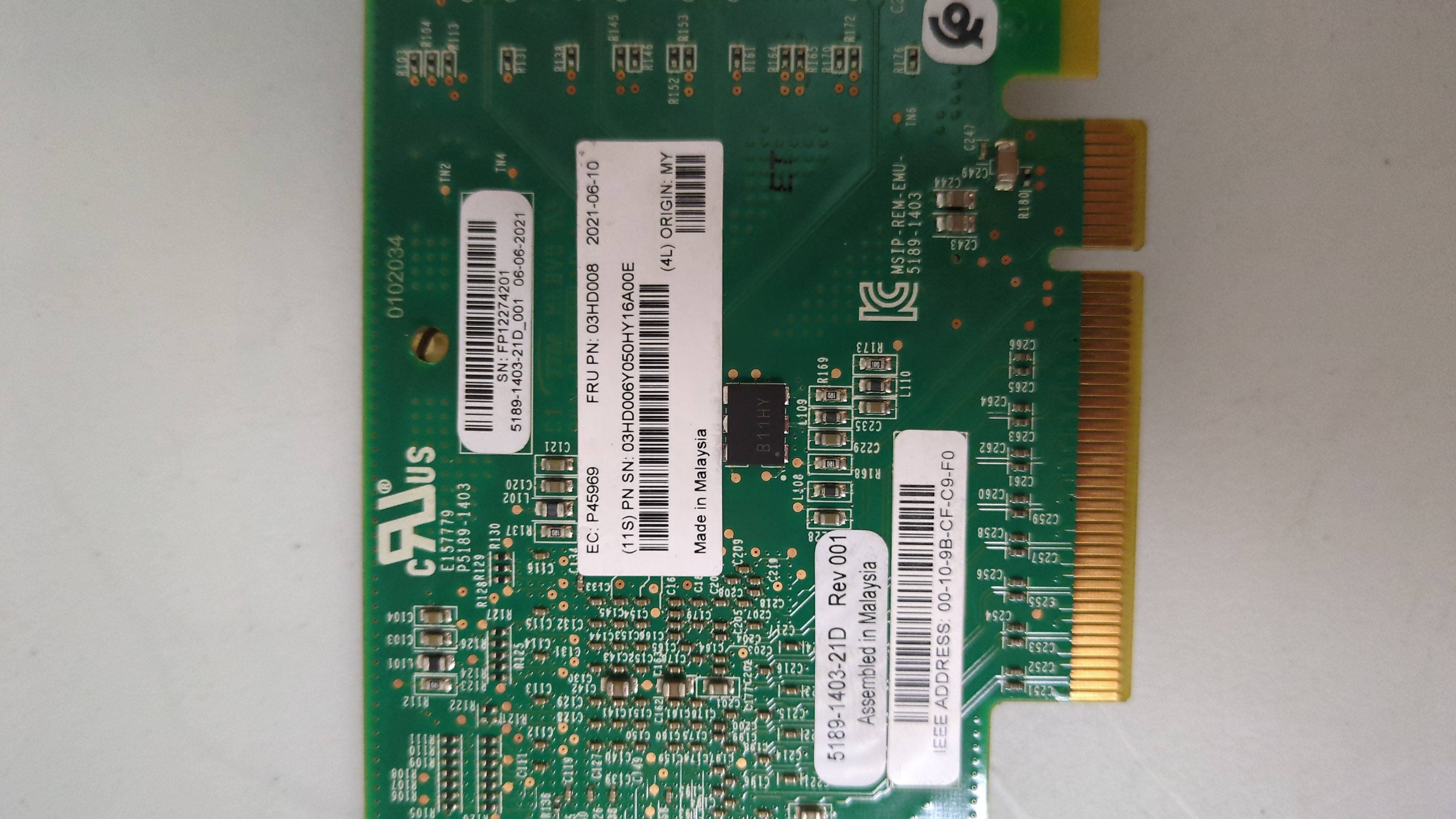 IBM 03HD008 - 16Gb 4-Port FC Adapter Label Detail | Alo Tech Solutions