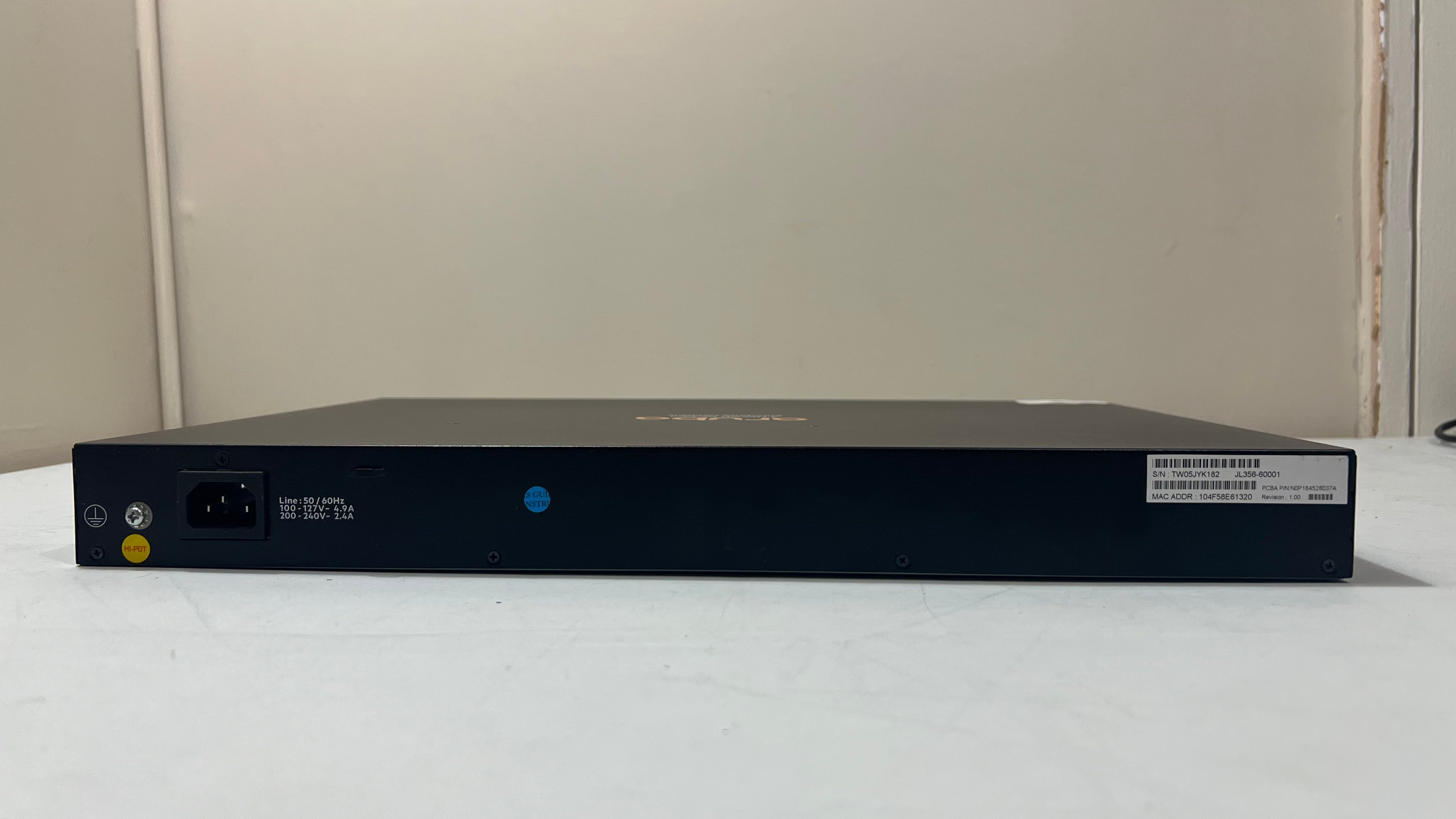 Aruba JL356A - 2540 24G Switch Rear View | Alo Tech Solutions