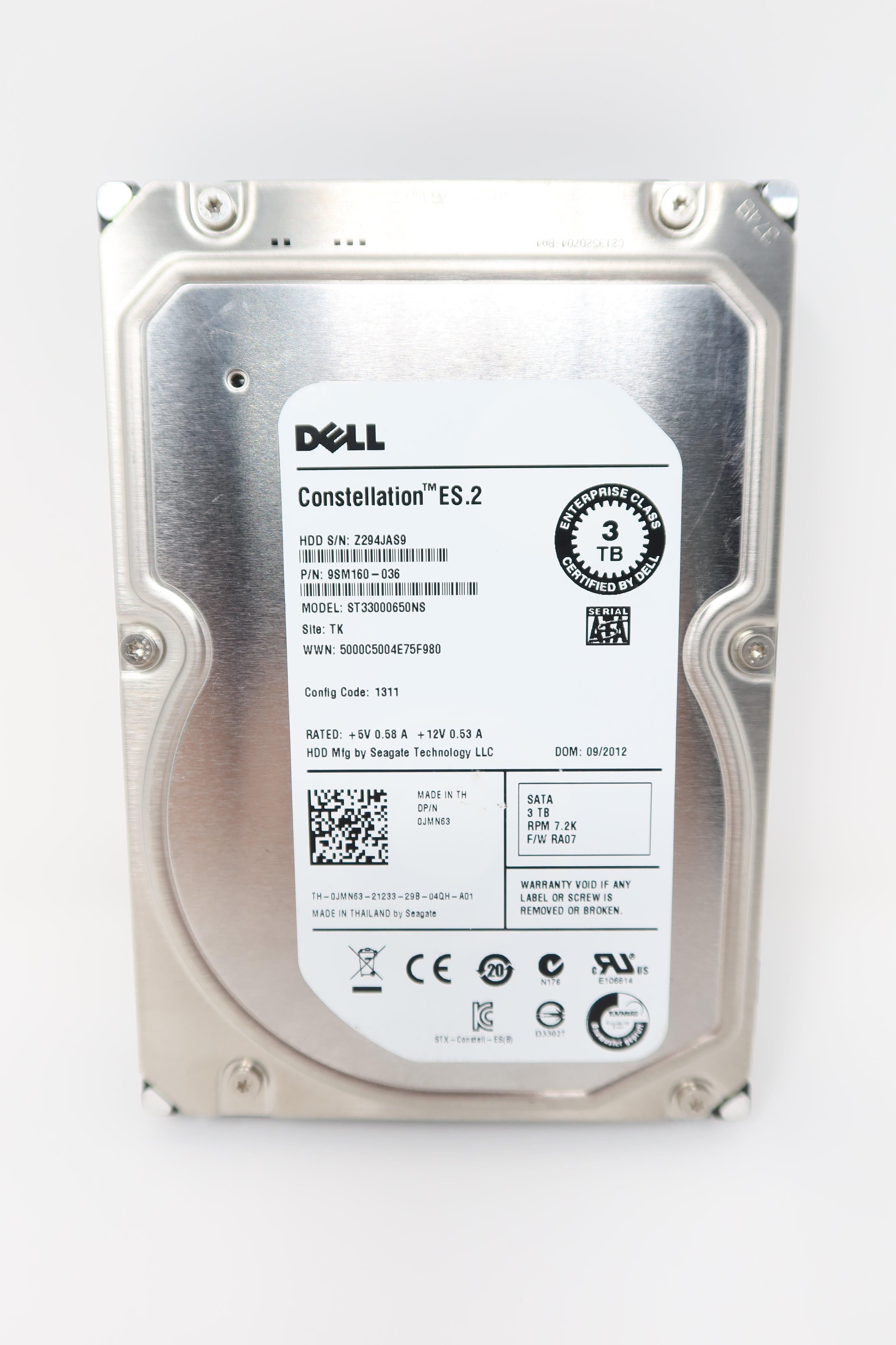 ST33000650NS, JMN63, Seagate 3TB 7.2K 6G LFF 3.5" SATA (Lot of 5PC)
