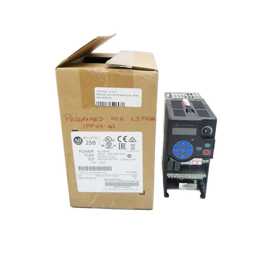ALLEN BRADLEY 25B-D4P0N104 SER. A F/W 6.001 323-528V 5.7A (AS PICTURED) NSMP