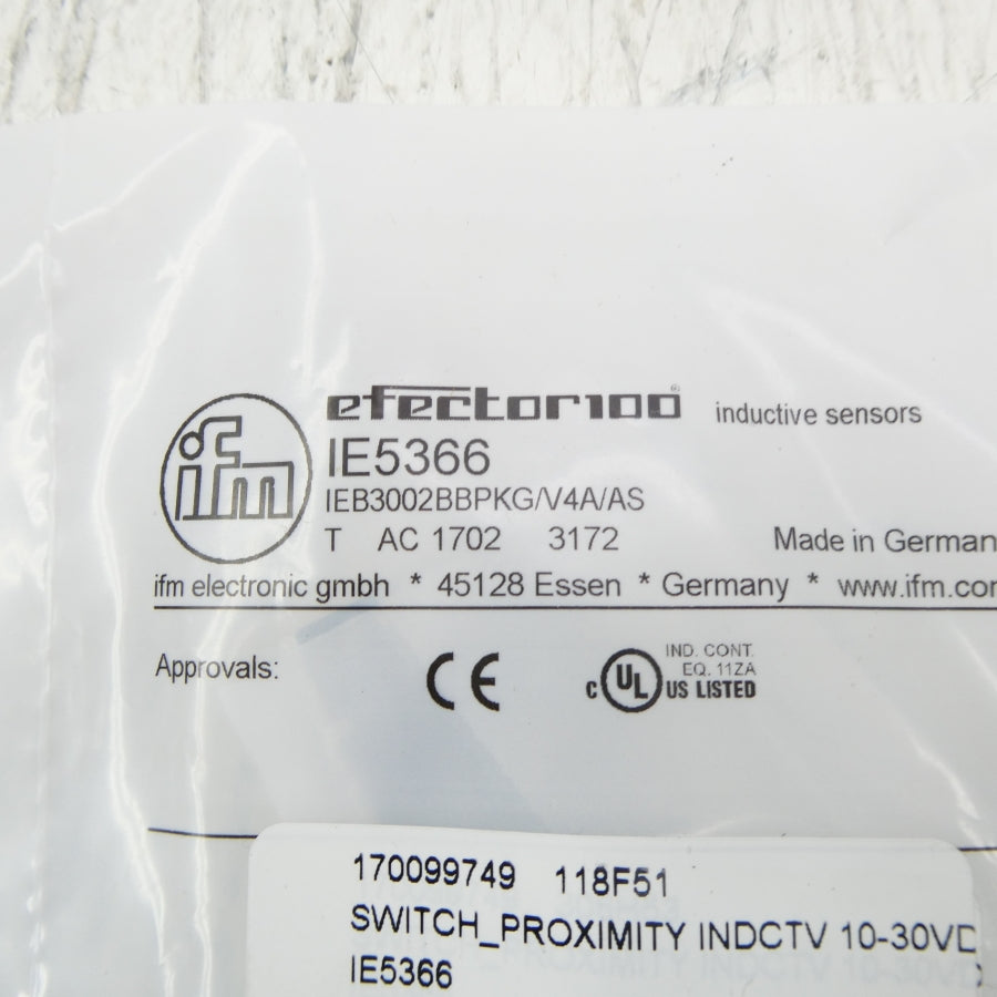 IFM EFECTOR IE5366 IEB3002BBPKG/V4/AS 10-30VDC NSMP
