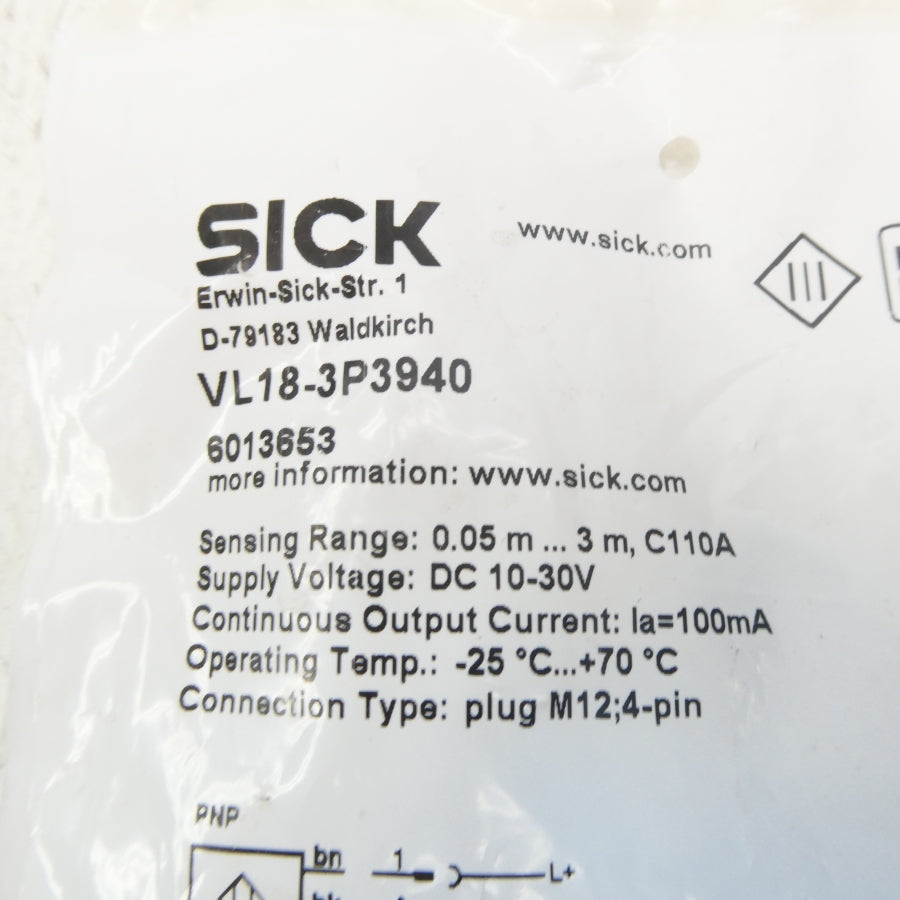 SICK VL18-3P3940 6013653 10-30VDC NSMP