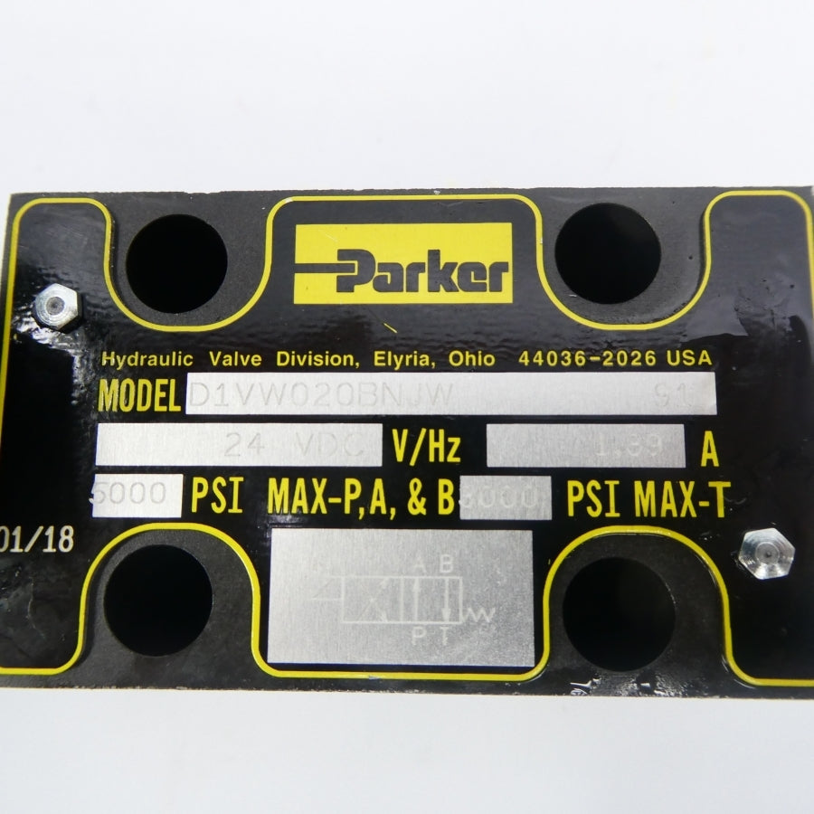 PARKER D1VW020BNJW91 24VDC 1.39A 5000PSI NSMP