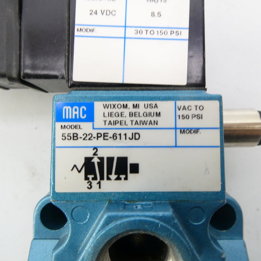 MAC 55B-22-PE-611JD 24VDC 150PSI UNMP