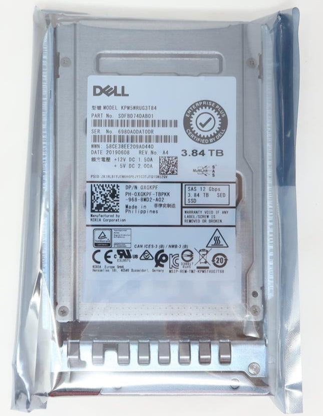 KPM5WRUG3T84 Dell 3.84TB SAS 2.5" 12G SED MU SSD SDFBD74DAB01