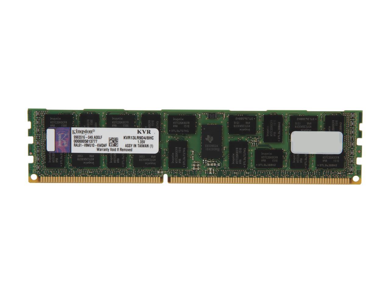 Kingston Technology ValueRAM 8 GB 1333MHz DDR3 PC3-10600 ECC Reg CL9 DIMM DR x4 1.35V Hynix C Memoria para placa base y servidor (KVR13LR9D4/8HC) Memoria