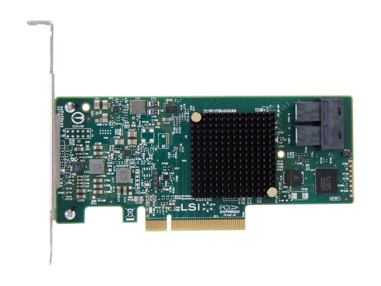 LSI Logic LSI00344 9300-8i SGL SAS 8Port 12Gb/s PCIE3.0 HBA Tarjeta Controladora Controladora Marrón