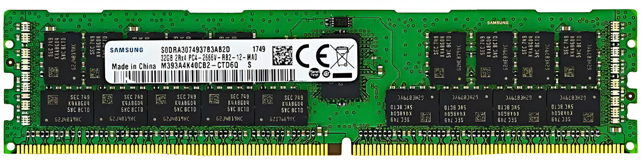 M393A4K40CB2-CTD7Q - 32GB DDR4-2666 PC4-21300V 1.2V ECC CL19 288-Pin Registered RDIMM Server Memory RAM