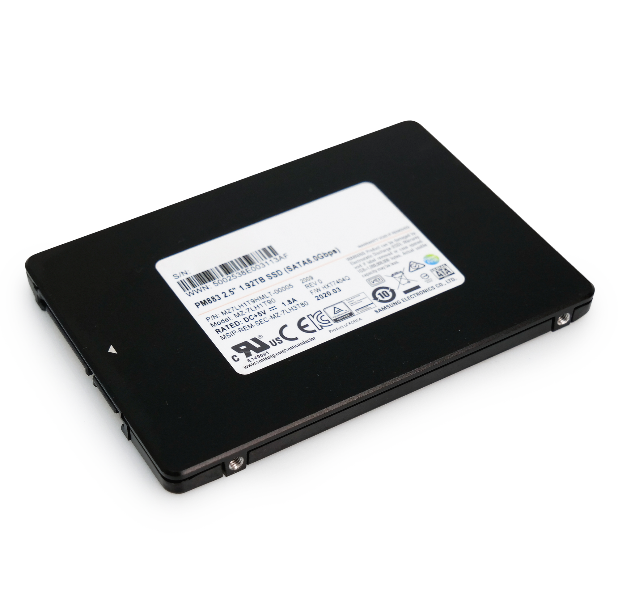 Samsung PM883 MZ7LH1T9HMLT 1.92TB 1.3 DWPD SATA 6Gb/s V-NAND TLC 2.5in Refurbished SSD