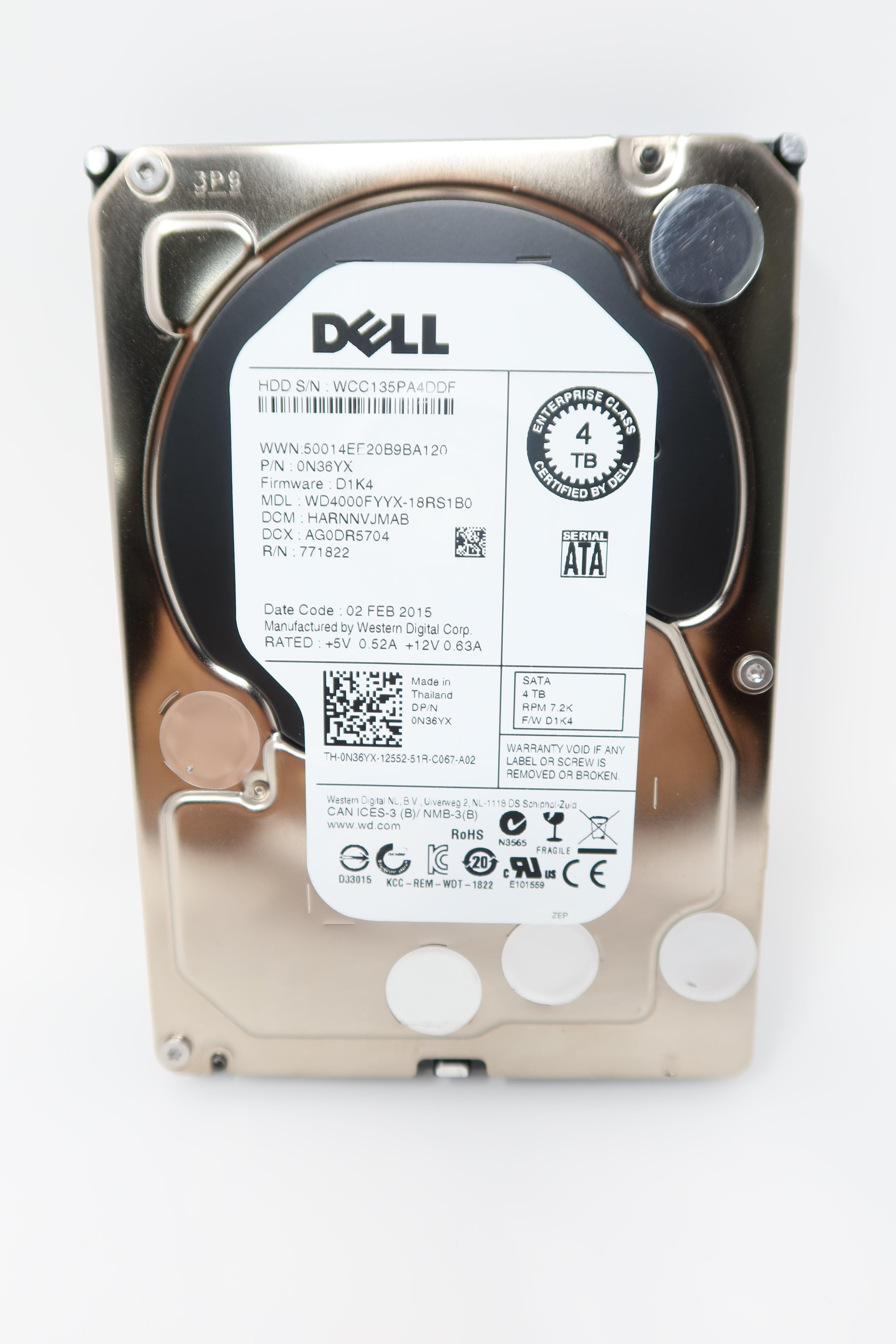WD4000FYYX, N36YX 4TB 7.2K 6G SATA Hdd (Lot of 5)