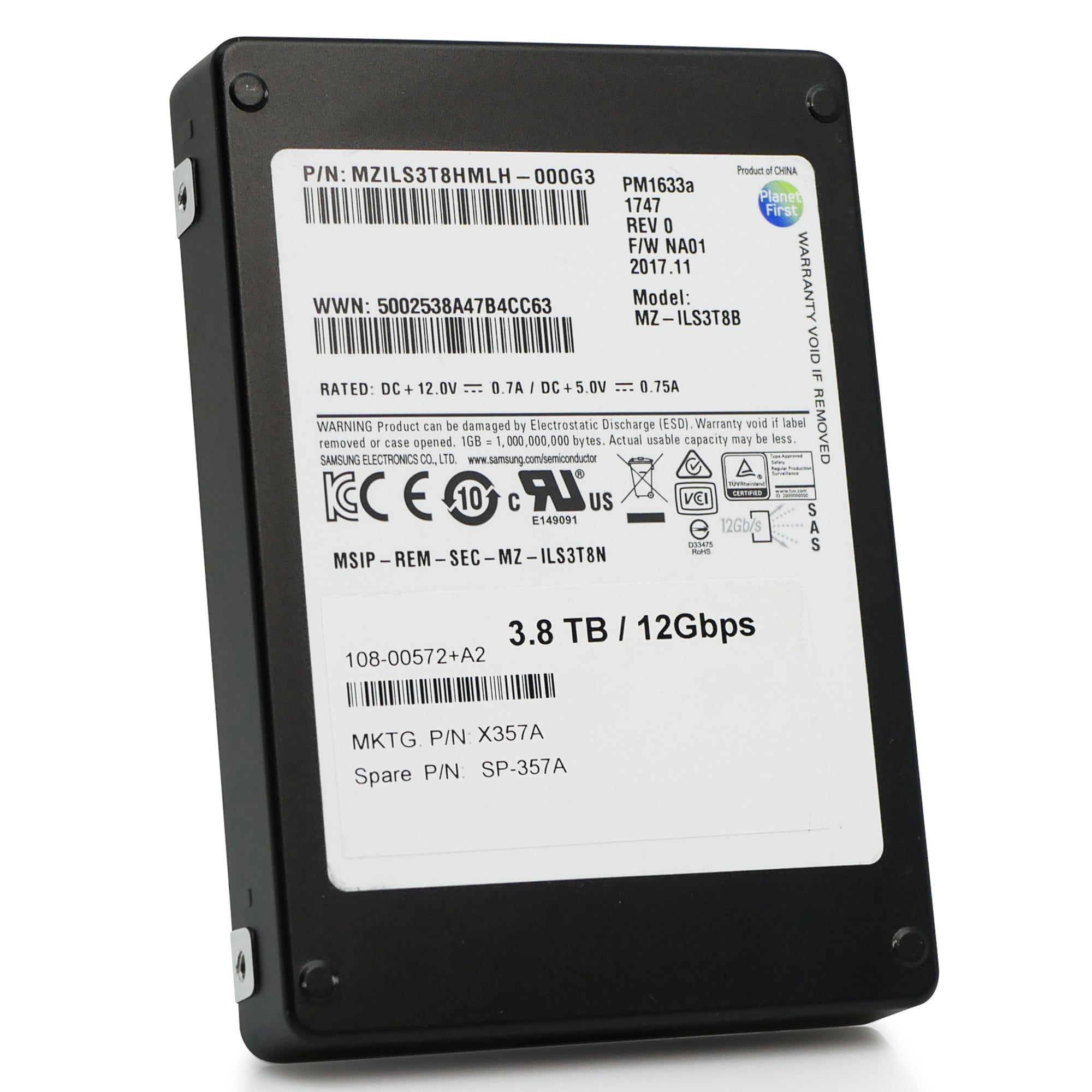 Samsung PM1633a MZILS3T8HMLH 3.84TB SAS 12Gb/s 2.5" SSD