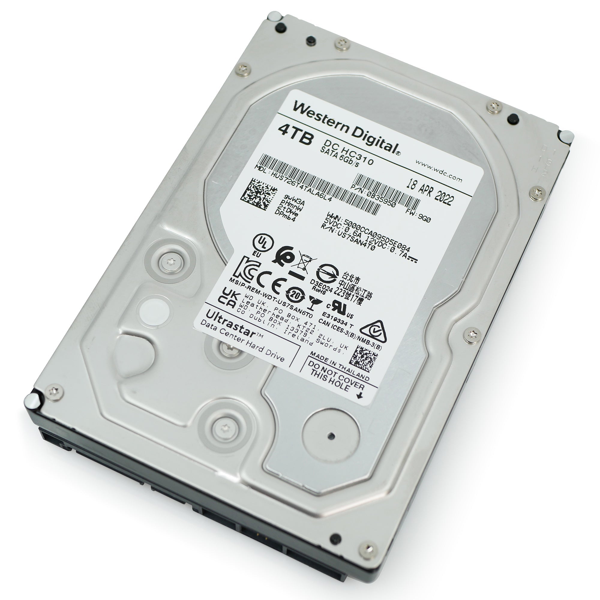 Western Digital Ultrastar DC HC310 HUS726T4TALA6L4 0B35950 4TB 7.2K RPM SATA 6Gb/s 512n 3.5in Hard Drive