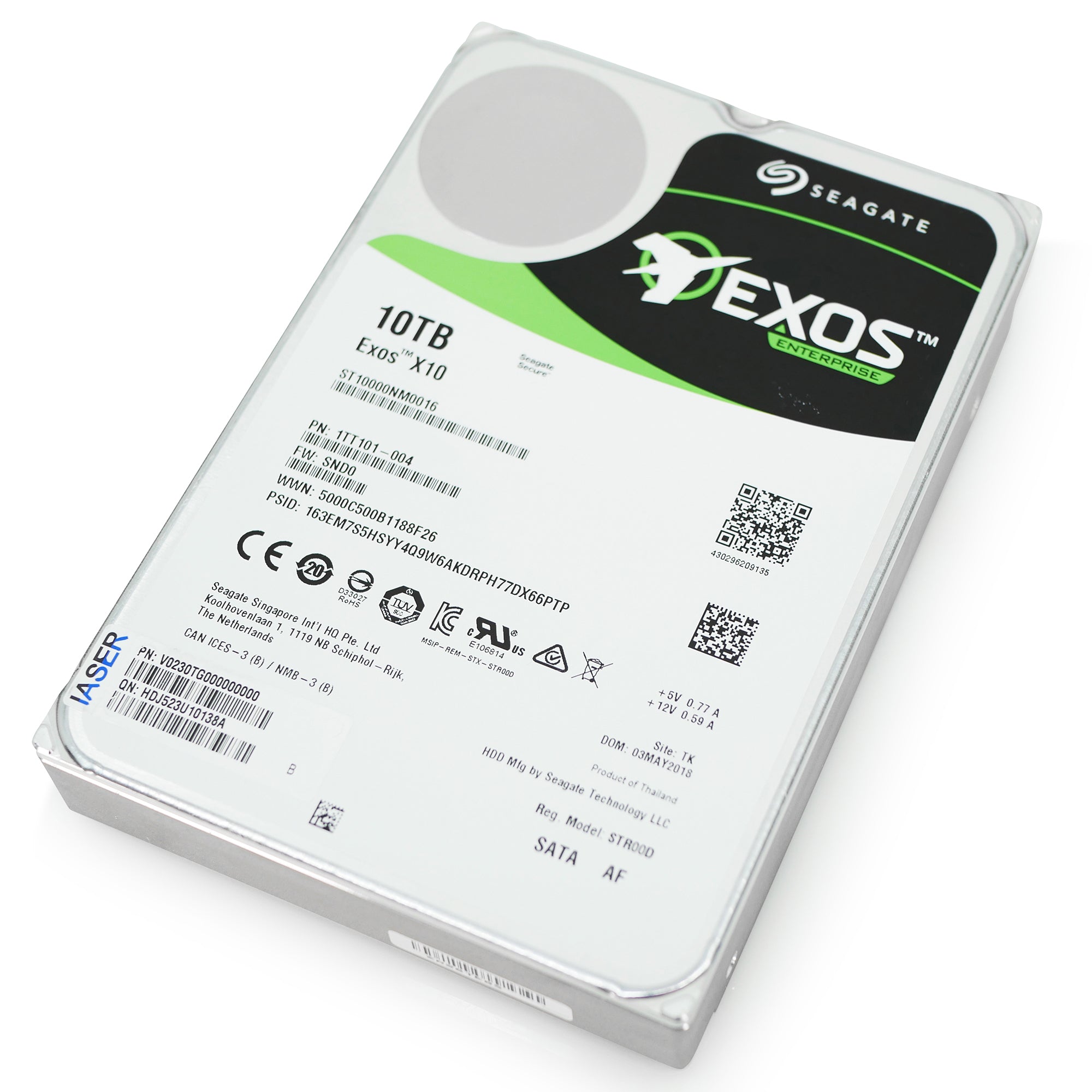 Seagate Exos X10 ST10000NM0016 10TB 7.2K RPM SATA 6Gb/s 512e 256MB 3.5" Refurbished HDD
