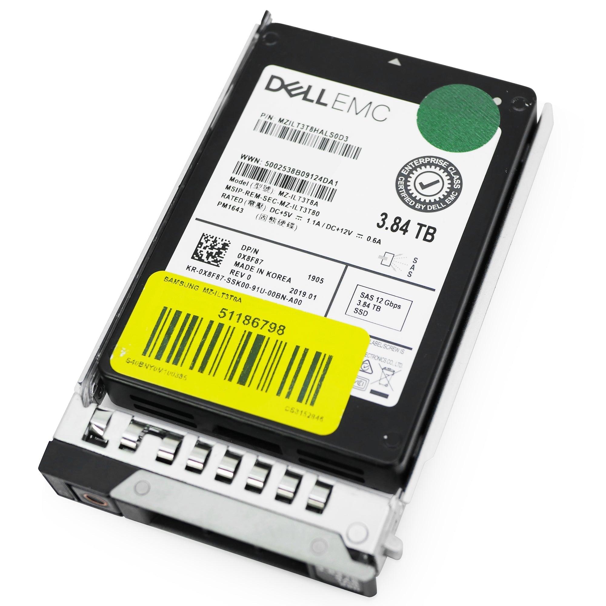 Dell G14 0X8F87 3.84TB 1 DWPD SAS 12Gb/s 3D TLC 2.5in Refurbished SSD