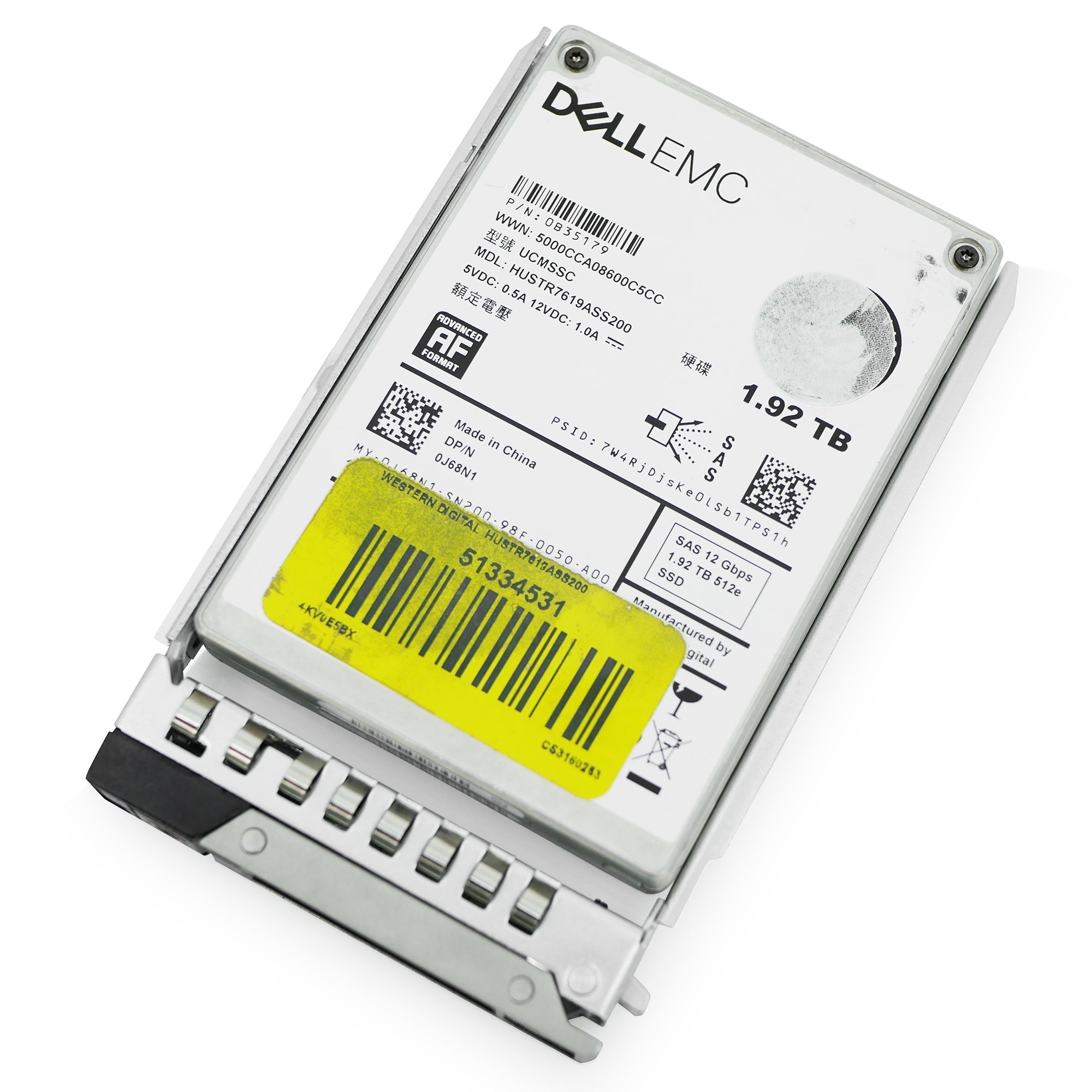 Dell G14 0J68N1 1.92TB 1 DWPD SAS 12Gb/s MLC 2.5in Refurbished SSD