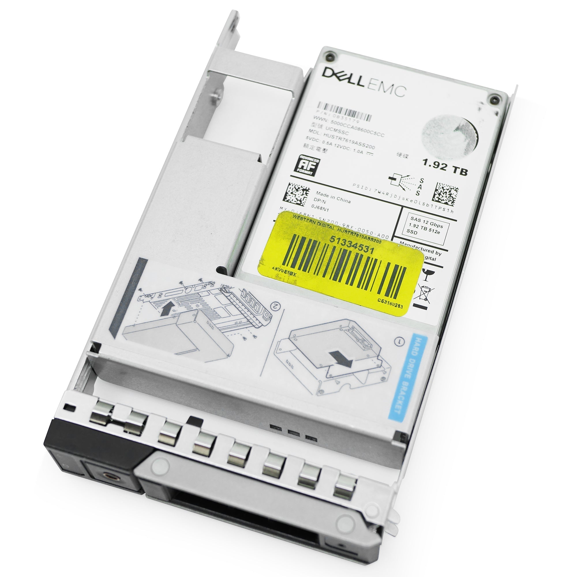 Dell G14 0J68N1 1.92TB 1 DWPD SAS 12Gb/s MLC Hybrid 3.5in Refurbished SSD