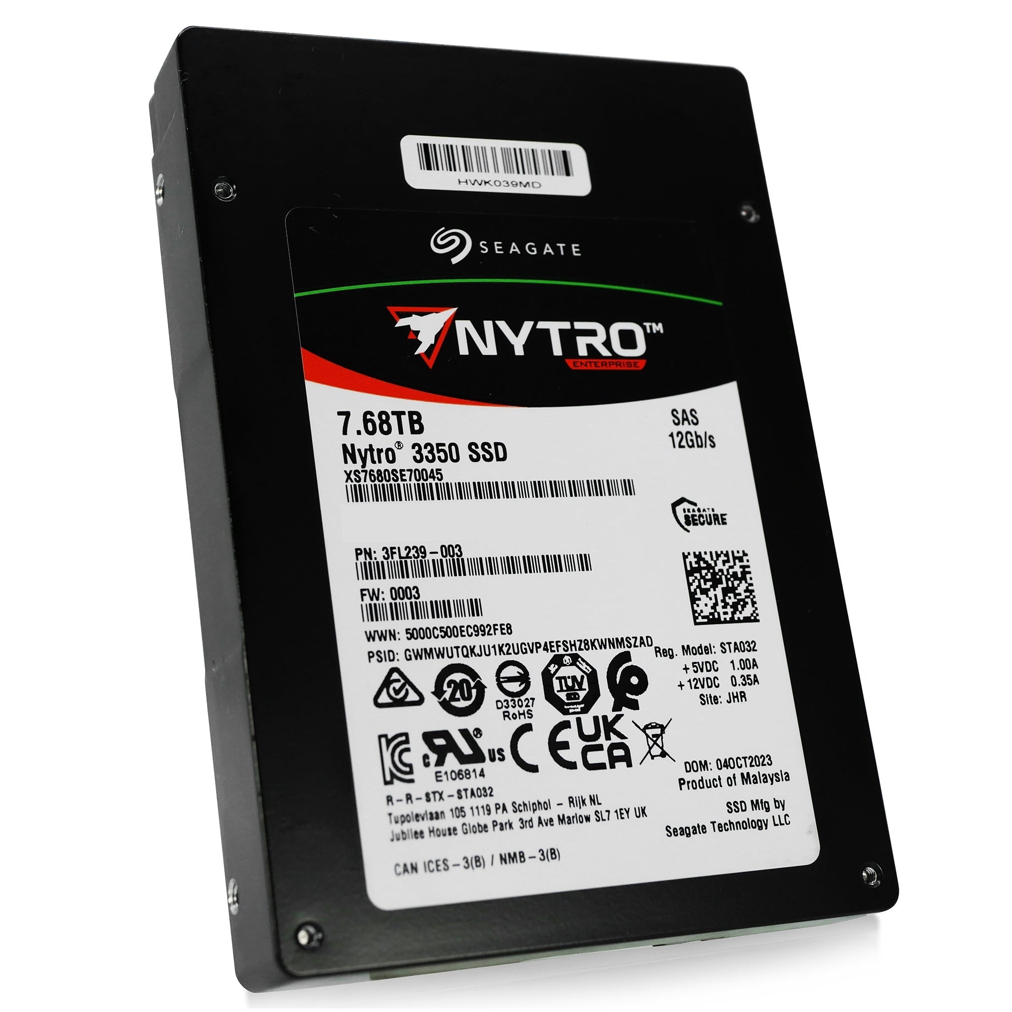 Seagate Nytro 3050 XS7680SE70045 7.68TB 1 DWPD SAS 12Gb/s 3D TLC 2.5in Solid State Drive