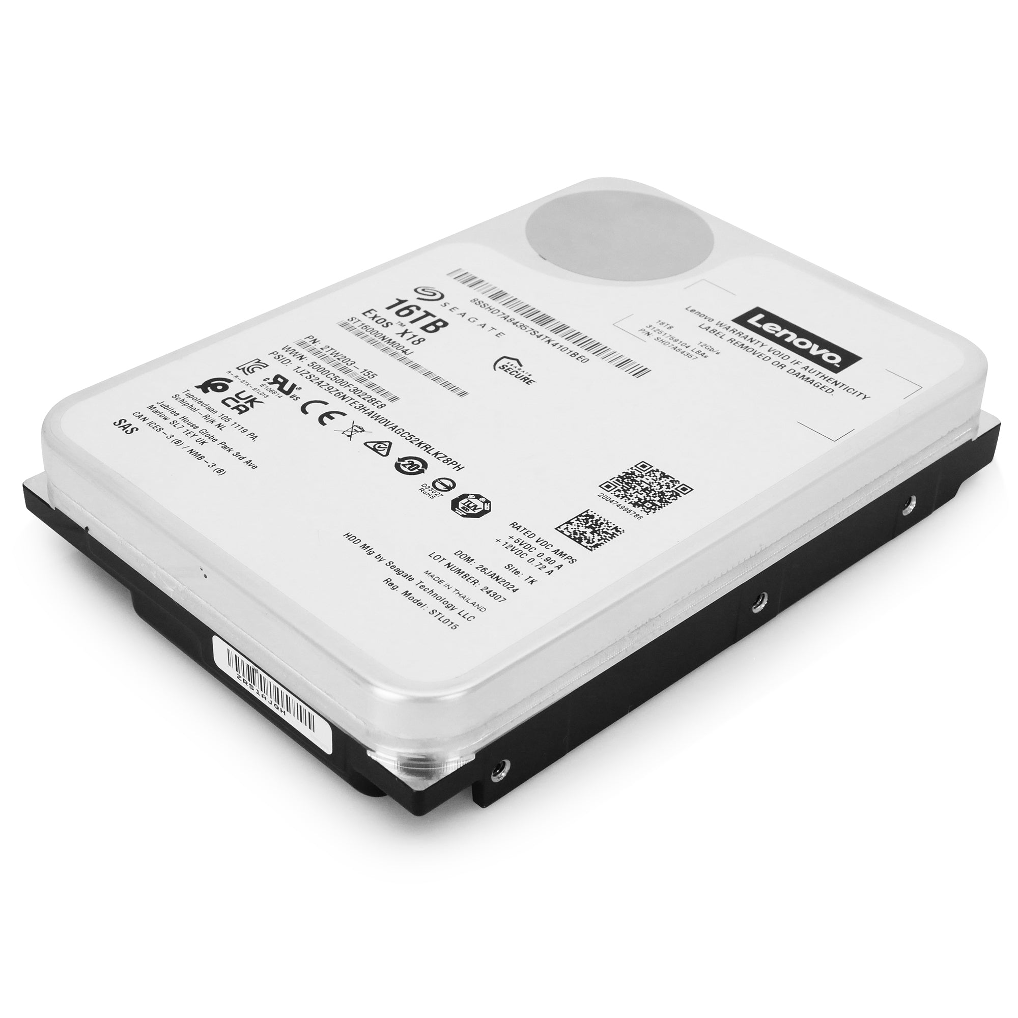 Seagate/Lenovo Exos X18 ST16000NM004J SHD7A84367 16TB 7.2K RPM SAS 12Gb/s 512e 3.5in Hard Drive