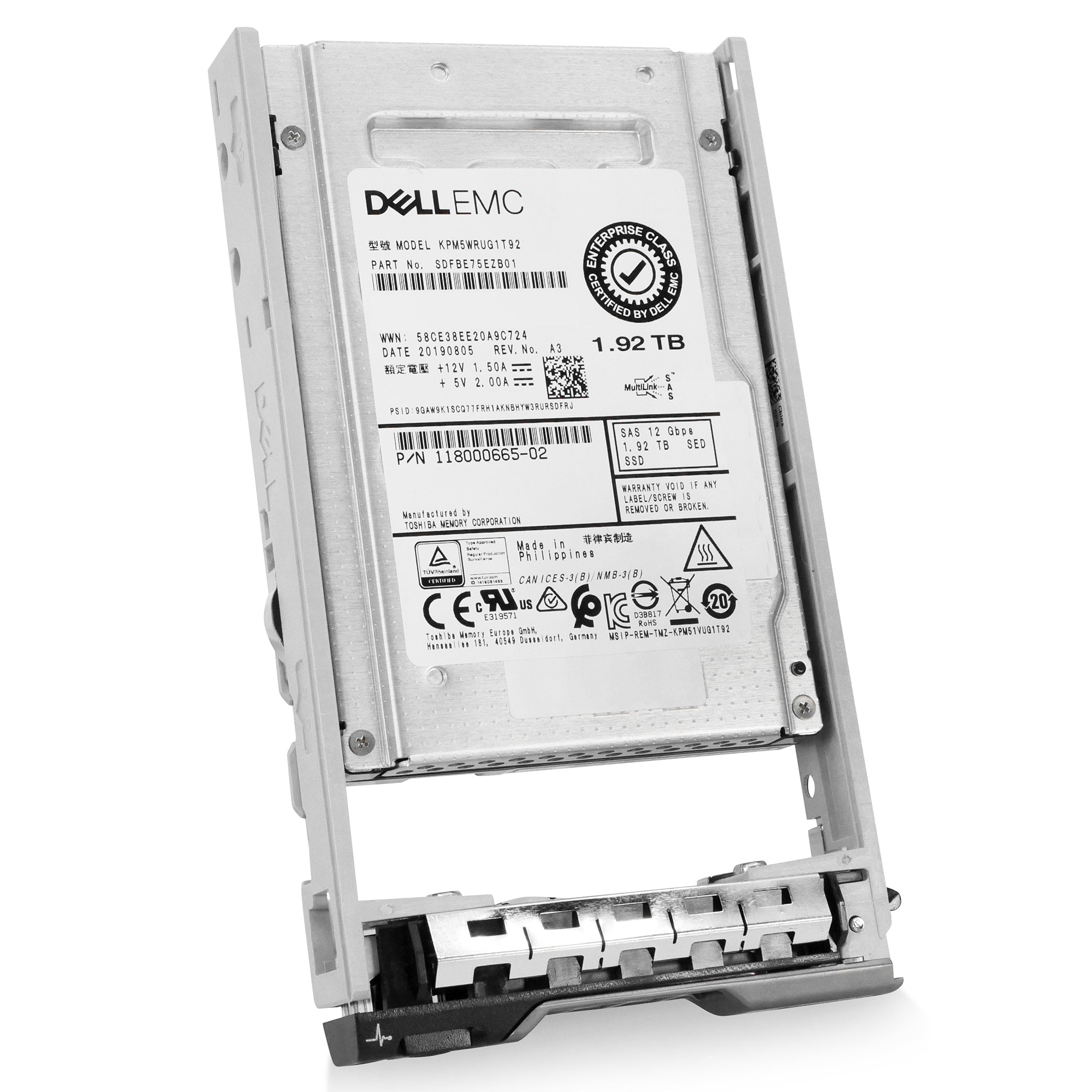 Dell G13 118000665-02 1.92TB 1 DWPD SAS 12Gb/s 3D TLC 2.5in Refurbished SSD
