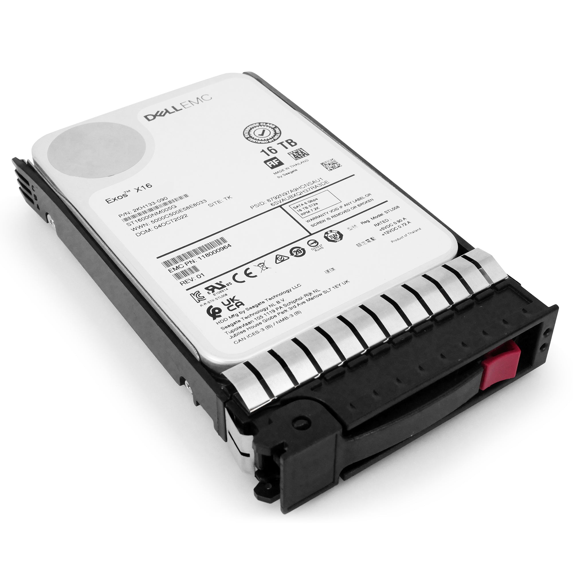 Seagate/Dell G14 ST16000NM005G 039XRY 16TB 7.2K RPM SATA 6Gb/s 4Kn CMR 3.5in Refurbished HDD