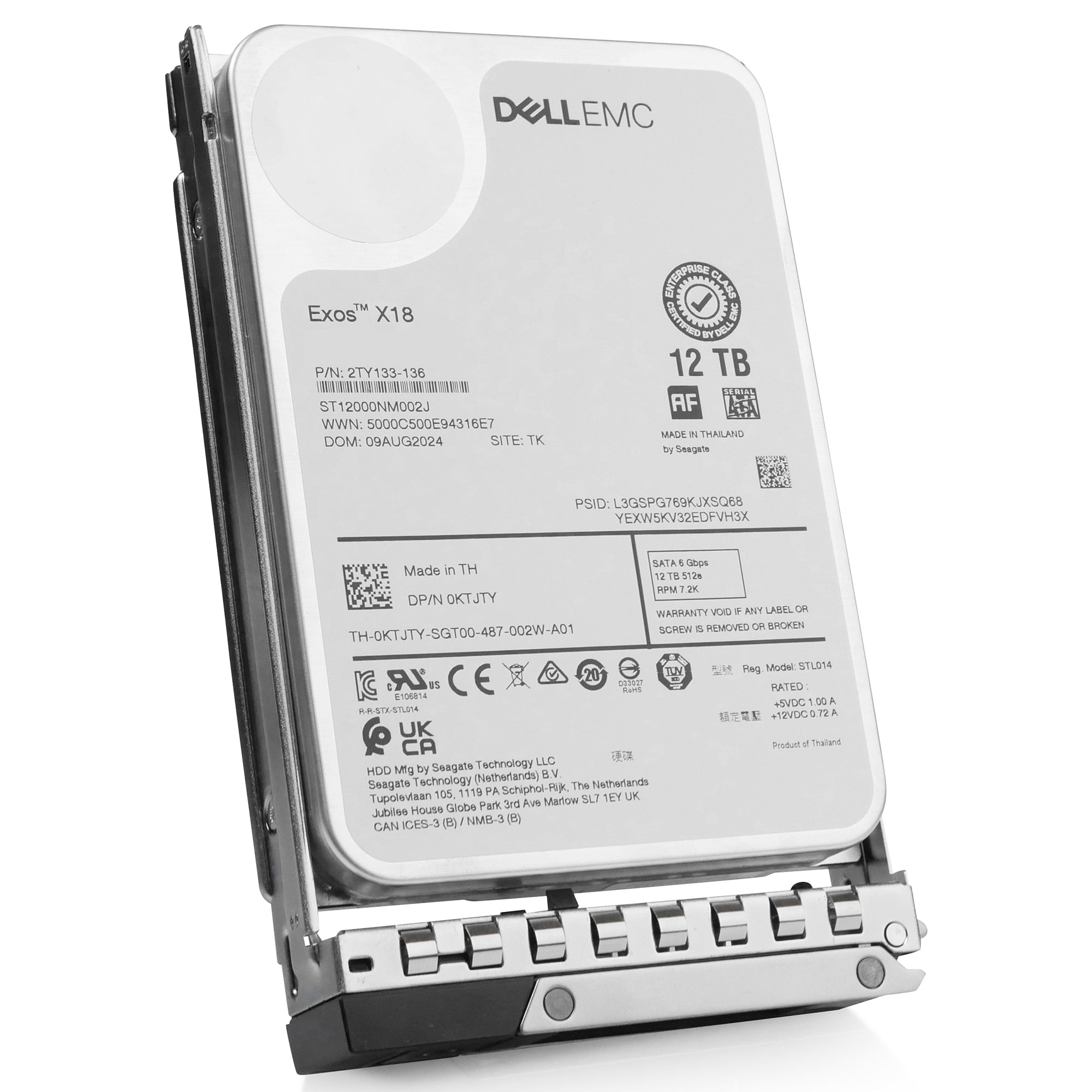 Dell G14 C3Y8R 12TB 7.2K RPM SATA 6Gb/s 512e 256MB 3.5in HDD