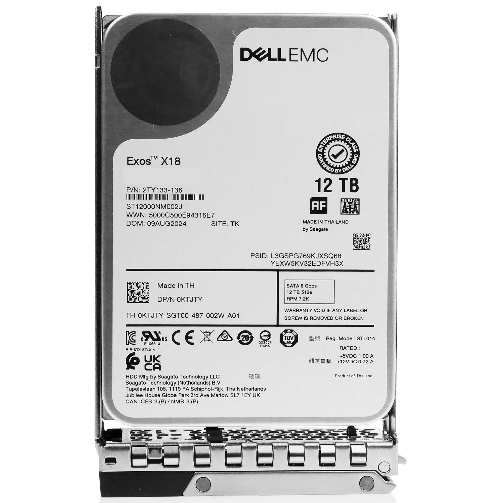 Dell G14 5C2XG 12TB 7.2K RPM SATA 6Gb/s 512e 256MB 3.5in HDD