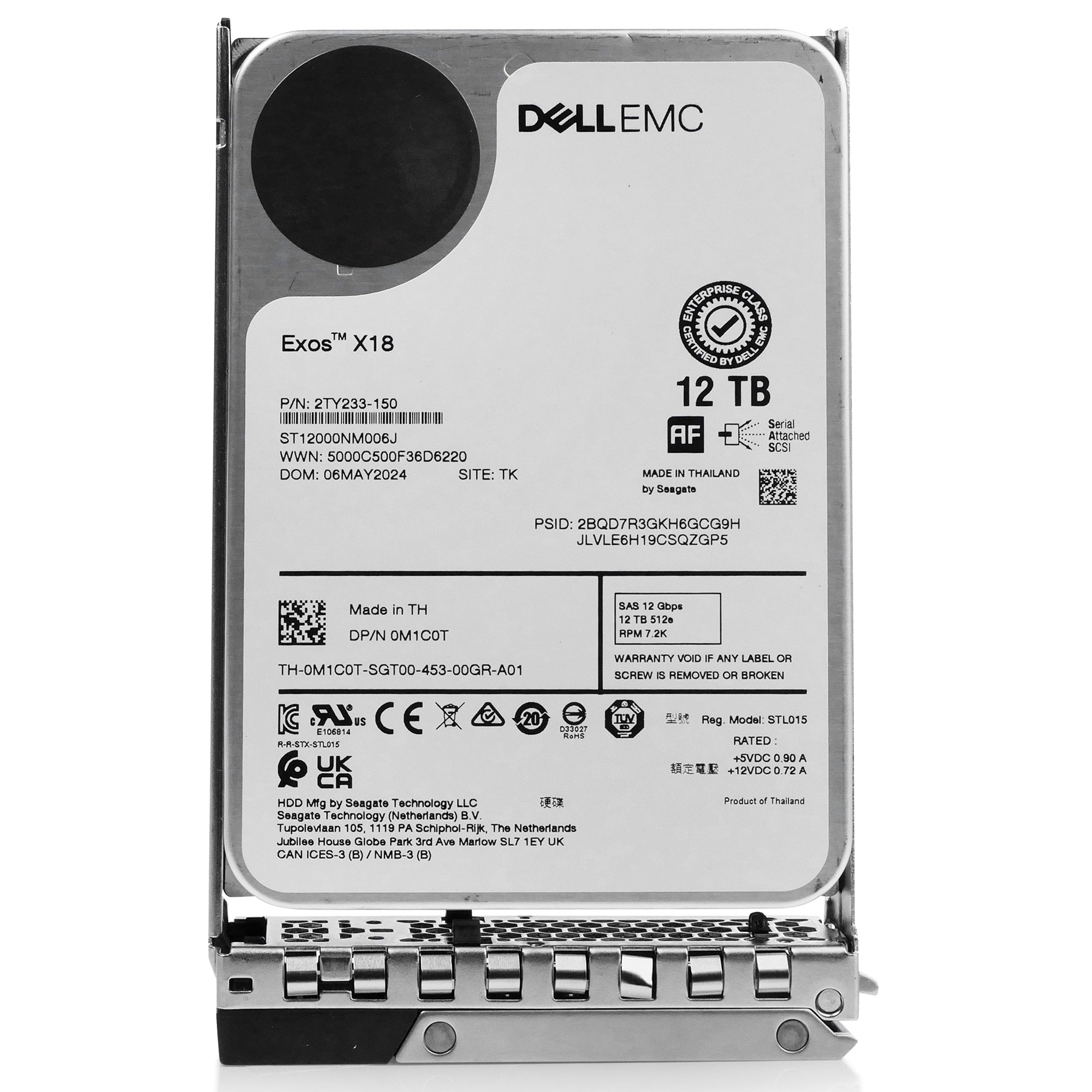 Dell G14 0K29Y6 12TB 7.2K RPM SAS 12Gb/s 512e 3.5in Hard Drive