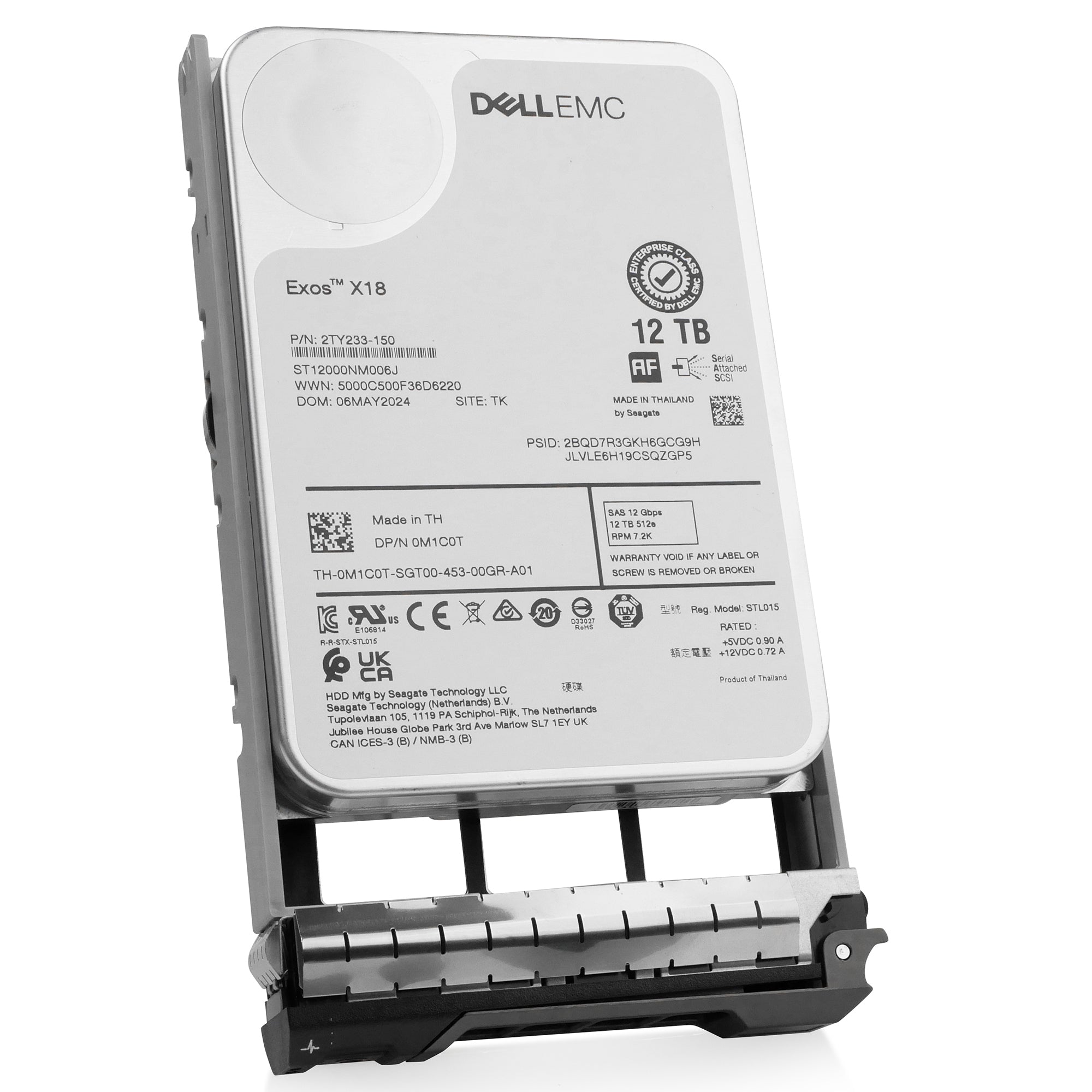 Dell G13 VG4P3 12TB 7.2K RPM SAS 12Gb/s 512e 3.5in Hard Drive