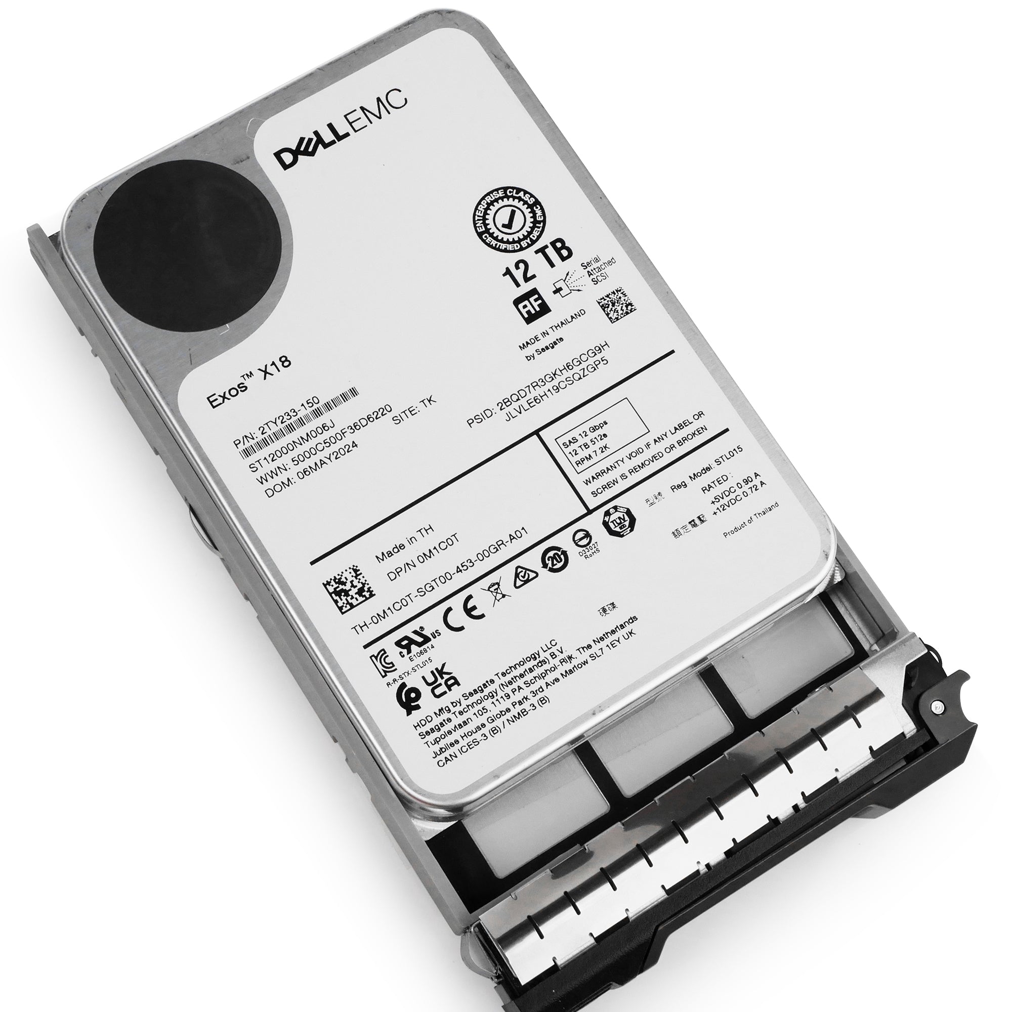 Dell G13 VG4P3 12TB 7.2K RPM SAS 12Gb/s 512e 3.5in Hard Drive