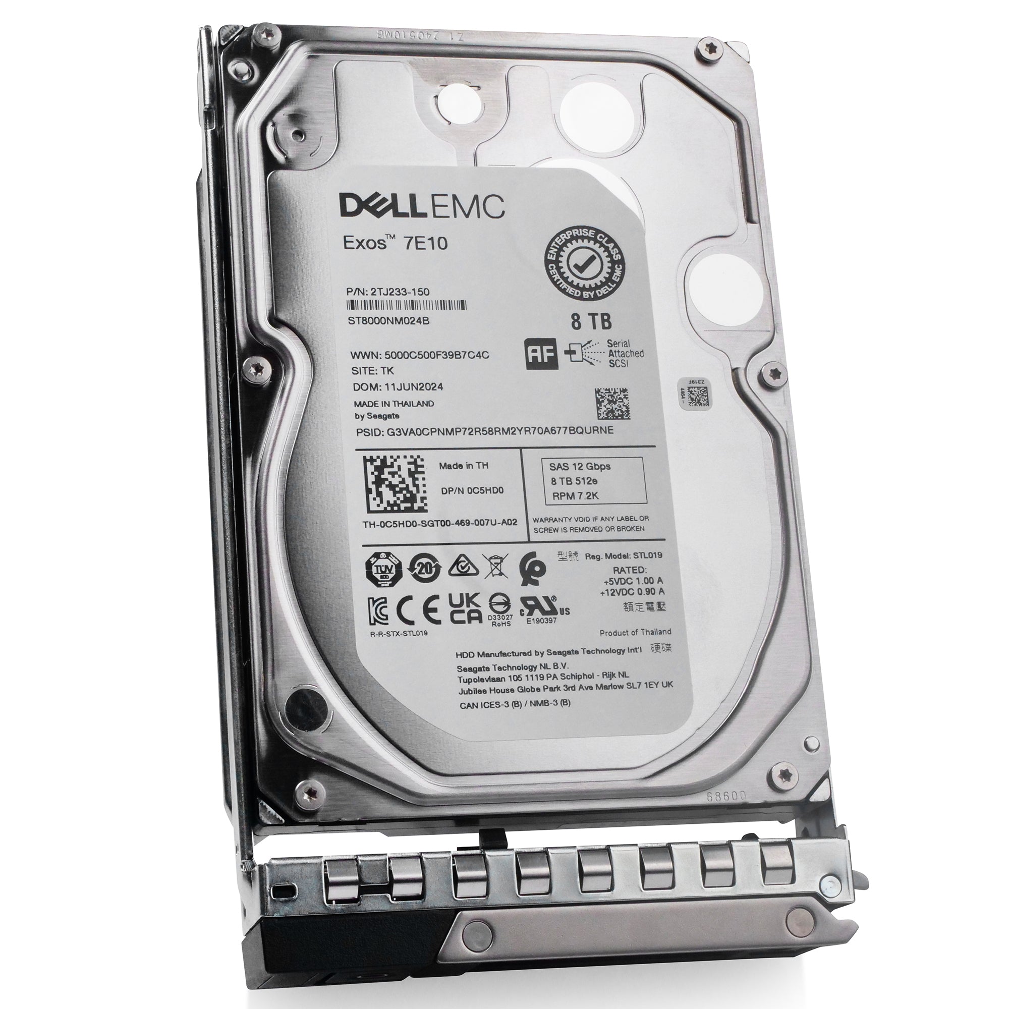 Dell G14 061GFK 8TB 7.2K RPM SAS 12Gb/s 512e 3.5in Hard Drive