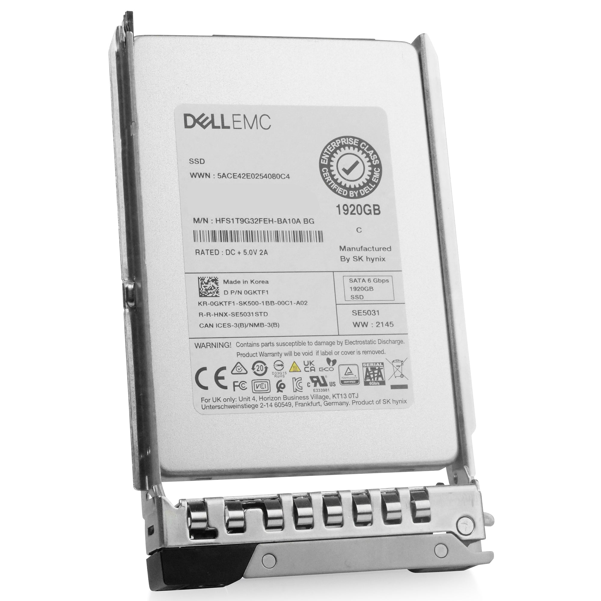 Dell G14 400-BDUM 1.92TB 3 DWPD SATA 6Gb/s Mixed-Use 3D TLC 2.5in Refurbished SSD