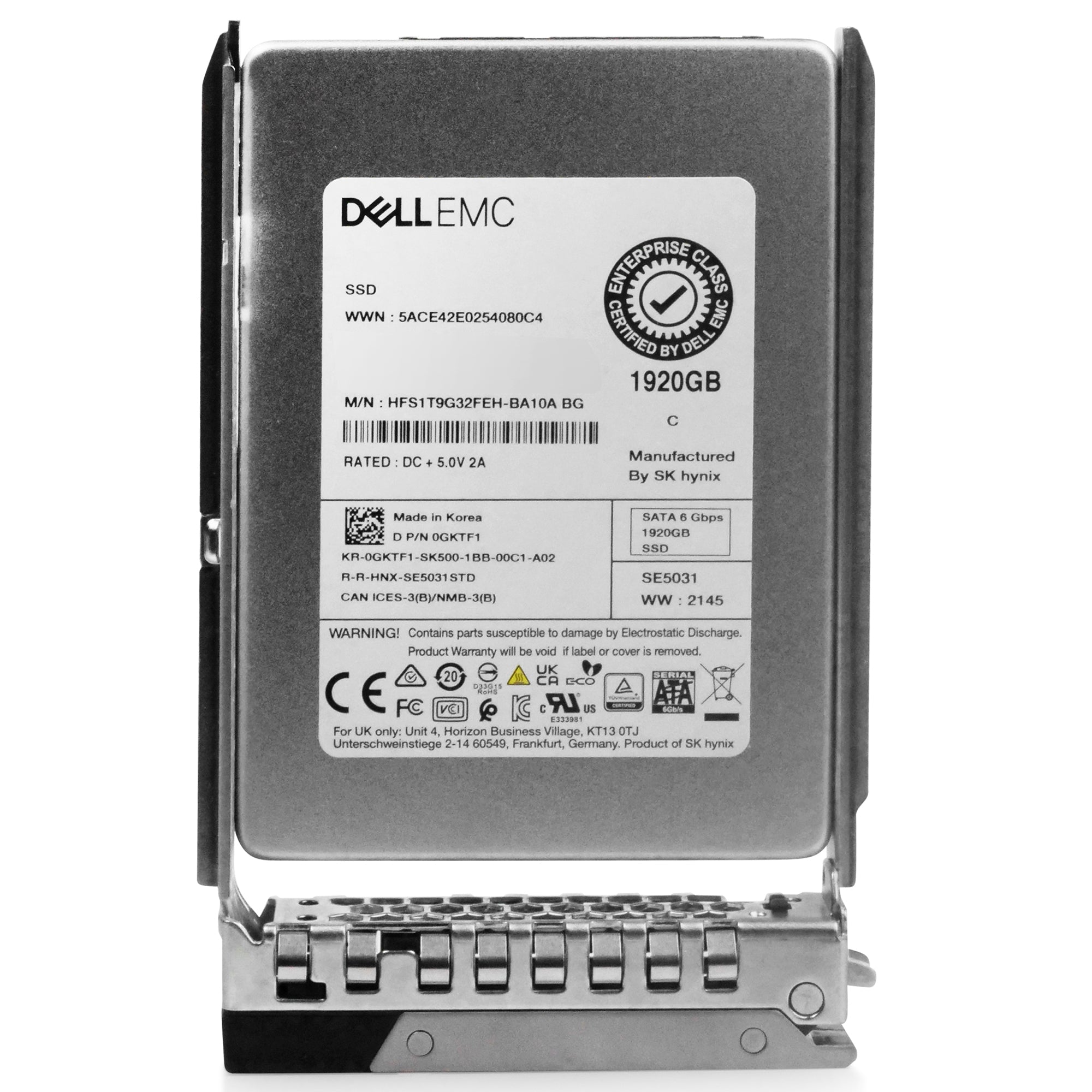 Dell G14 55J8H 1.92TB 3 DWPD SATA 6Gb/s Mixed-Use 3D TLC 2.5in Refurbished SSD
