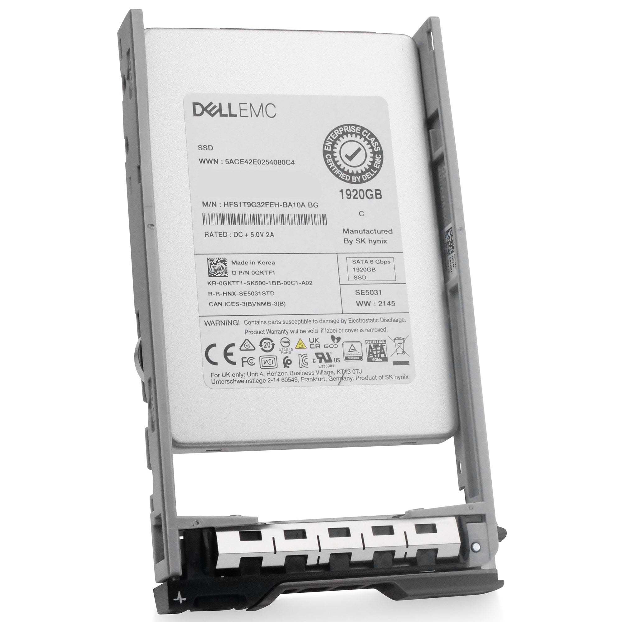 Dell G13 400-AMIU 1.92TB 3 DWPD SATA 6Gb/s Mixed Use 3D TLC 2.5in Refurbished SSD
