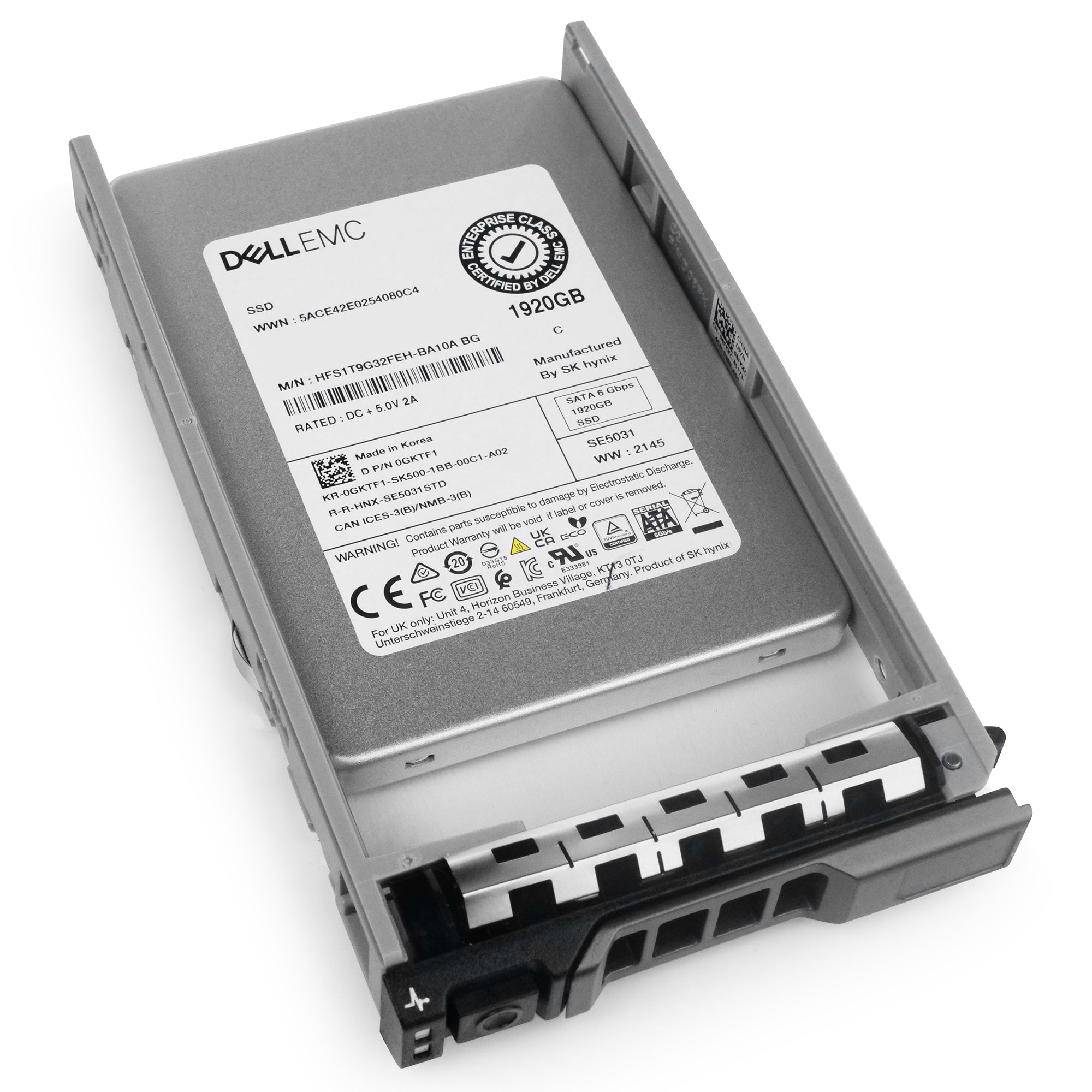 Dell G13 400-BDTZ 1.92TB 3 DWPD SATA 6Gb/s Mixed Use 3D TLC 2.5in Refurbished SSD