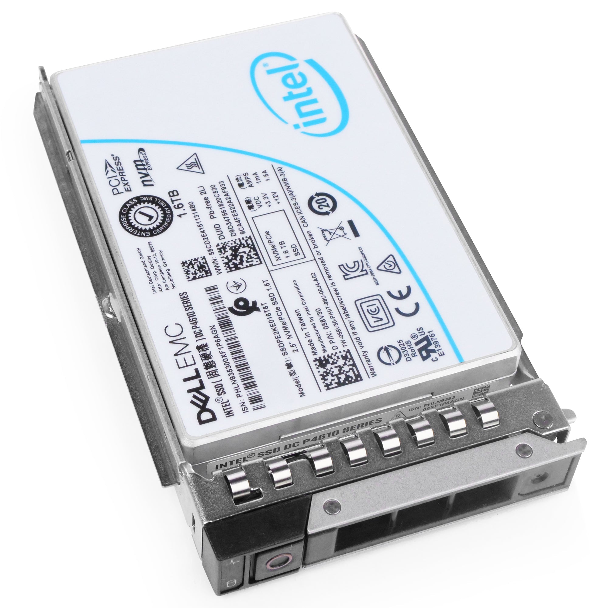 Dell G14 4WDXY 1.6TB 3 DWPD PCIe Gen 3.1 x4 4GB/s Mixed-Use 3D TLC U.2 NVMe 2.5in Refurbished SSD