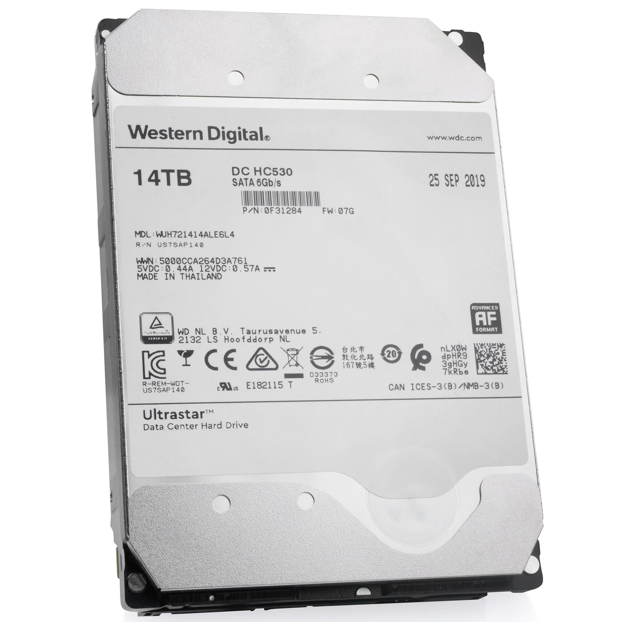 Western Digital Ultrastar DC HC530 HUH721414ALE6L4 0F31284 14TB 7.2K RPM SATA 6Gb/s 512e 3.5in Refurbished HDD