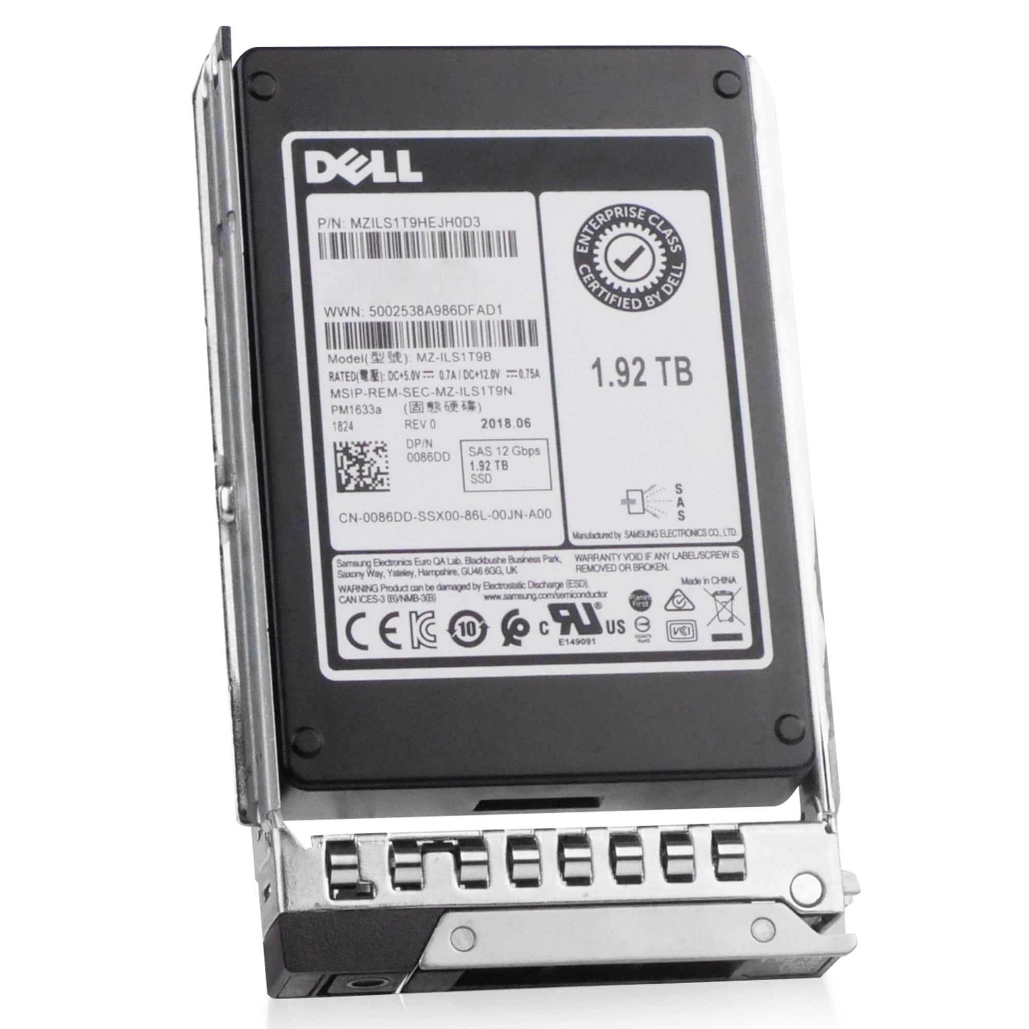 Dell G14 0WTH1N 1.92TB 1 DWPD SAS 12Gb/s 3D TLC V-NAND 2.5in Refurbished SSD