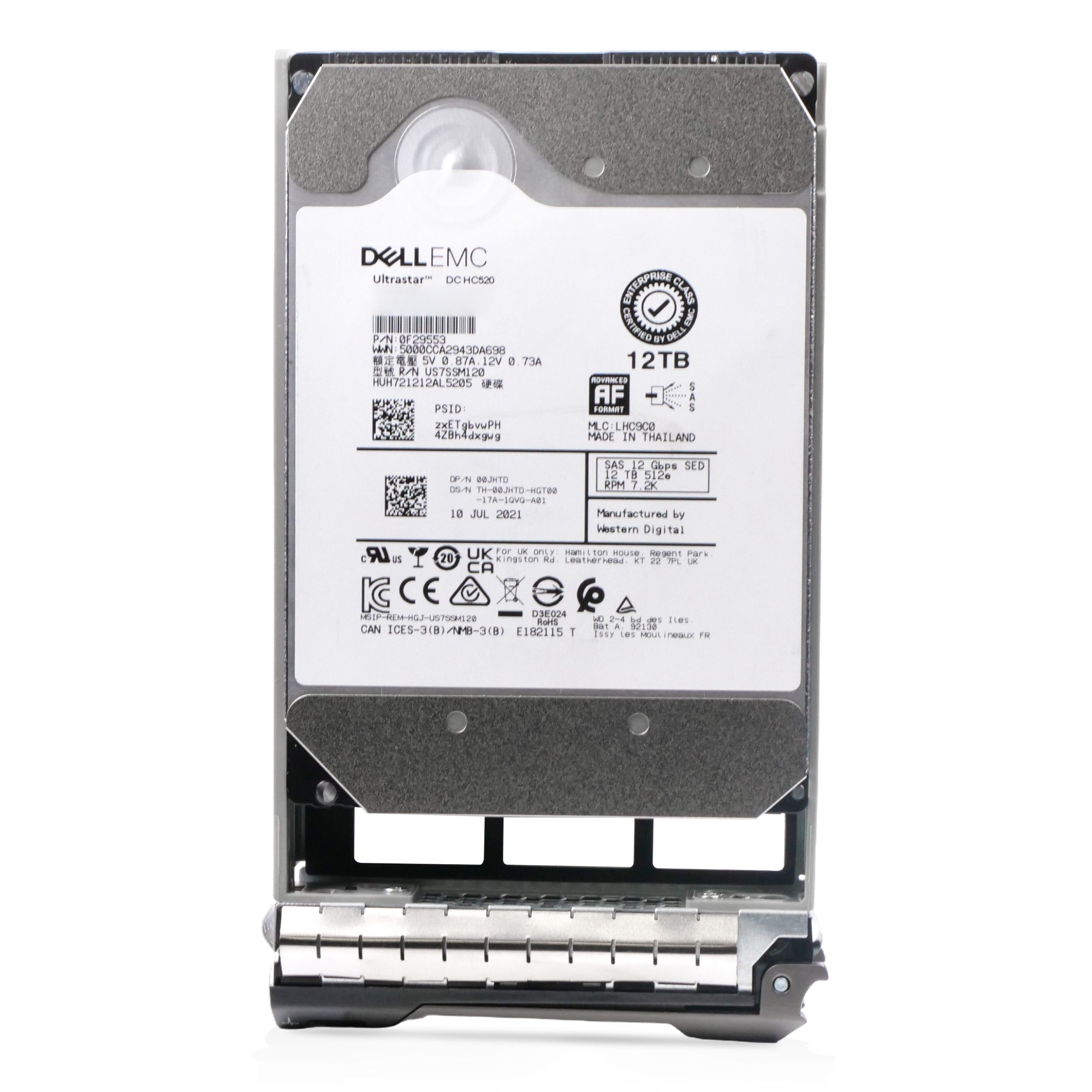 Dell G13 400-AXLL 12TB 7.2K RPM SAS 12Gb/s 512e 256MB 3.5in Refurbished HDD