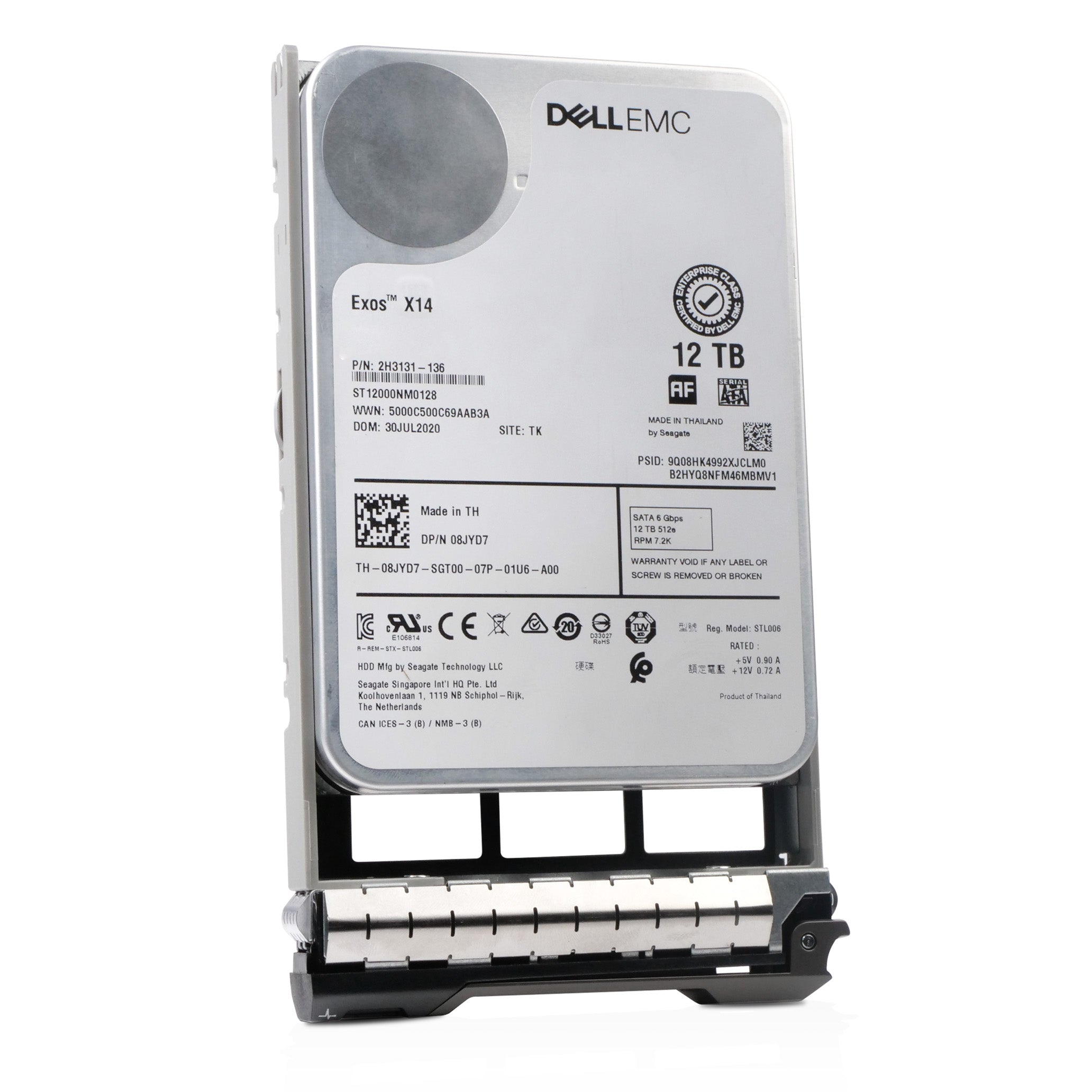 Dell G13 08JYD7 12TB 7.2K RPM SATA 6Gb/s 512e 3.5in Refurbished HDD
