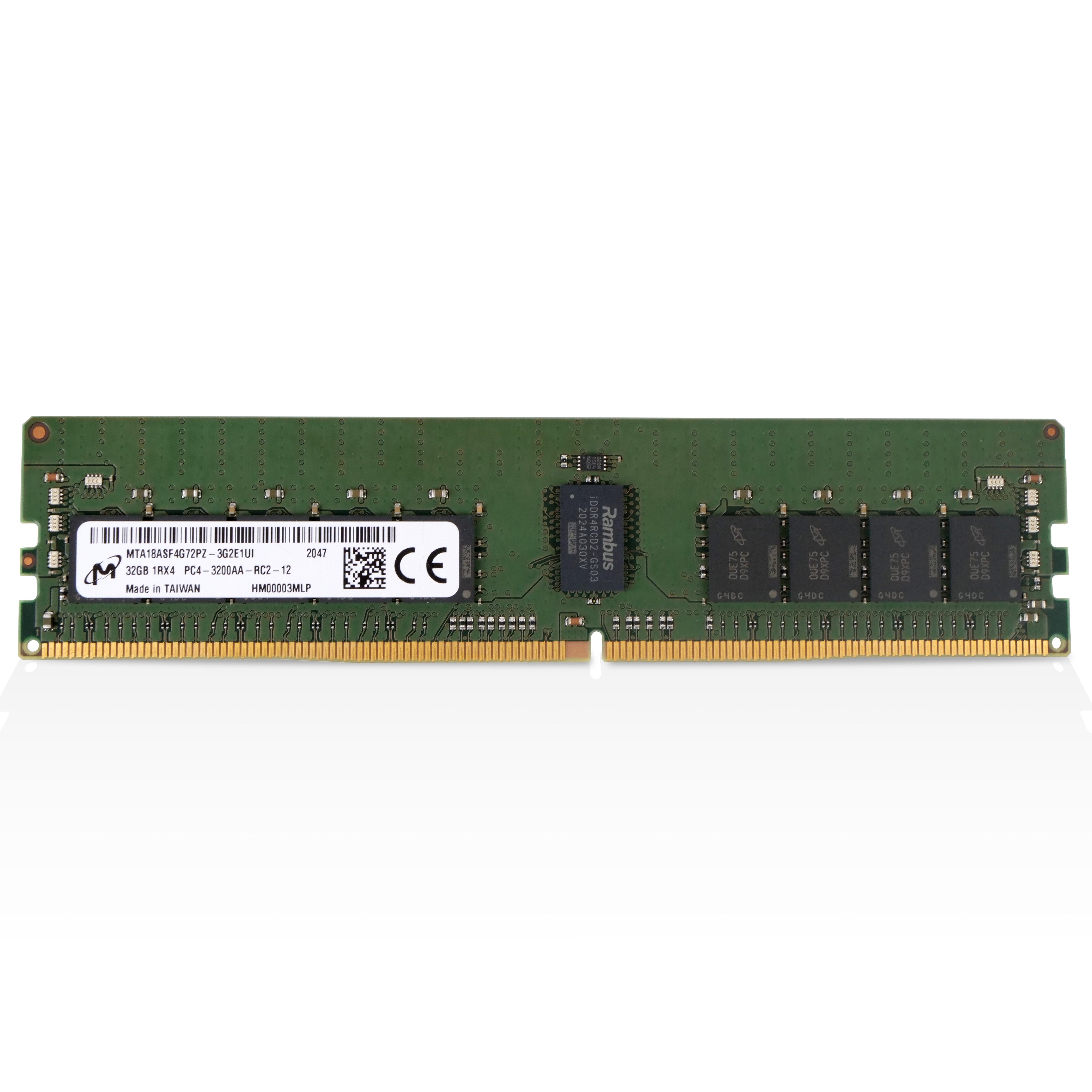 Micron MTA18ASF4G72PZ-3G2 32GB DDR4 3200MHz RDIMM ECC Server RAM (PC4-3200AA) Seller Refurbished