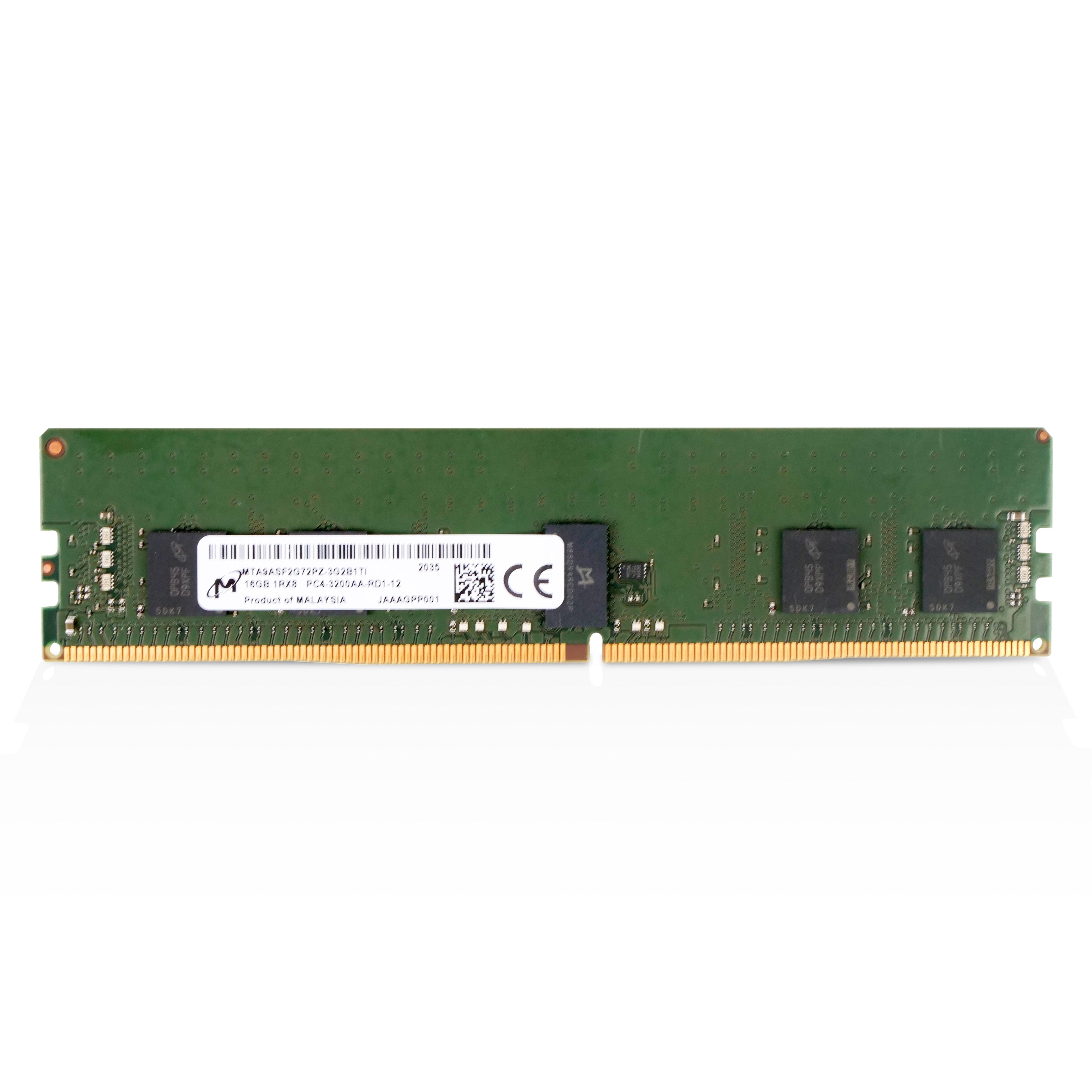 Micron MTA9ASF2G72PZ-3G2 16GB DDR4 3200MHz RDIMM ECC Server RAM (PC4-3200AA) Seller Refurbished