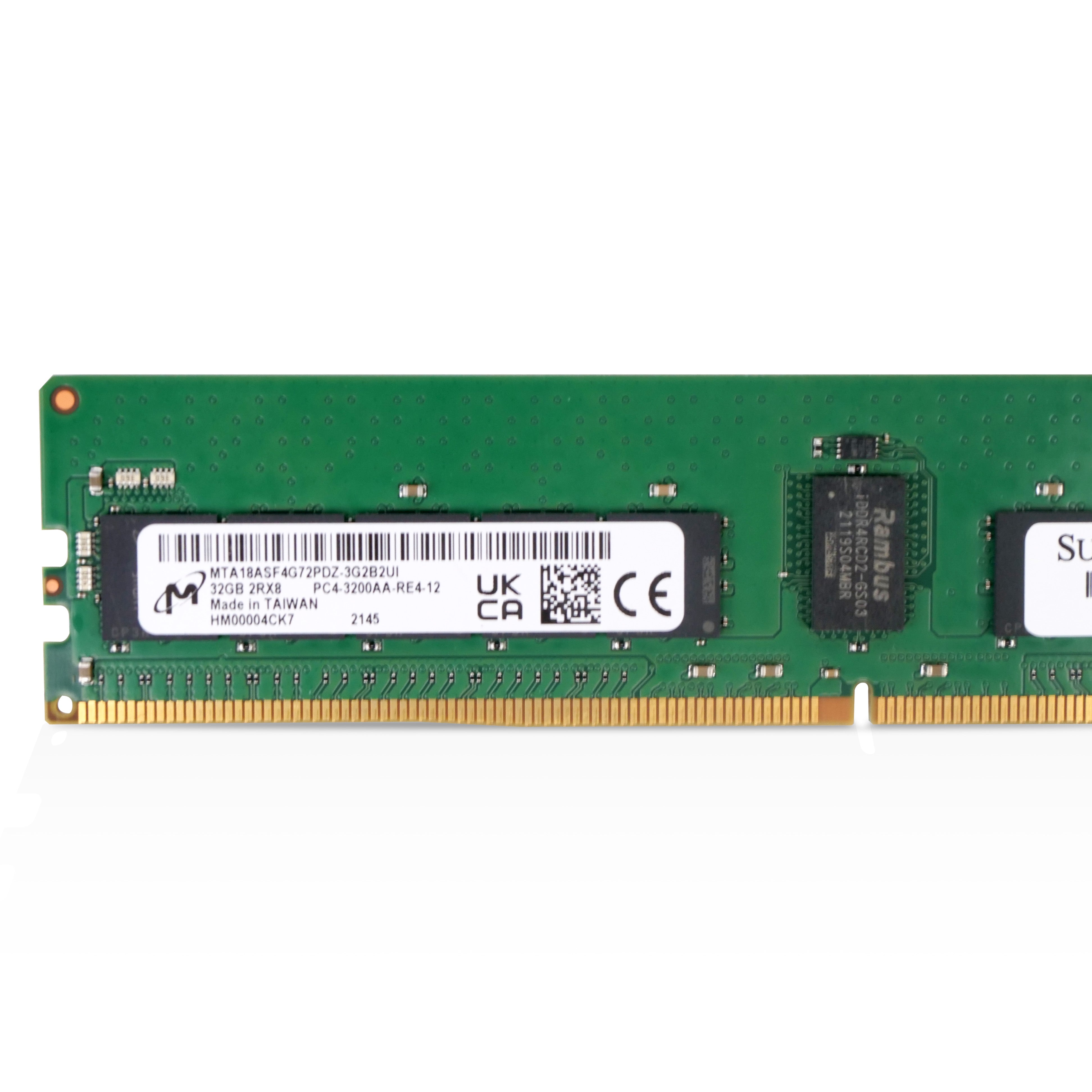 Micron/SUPERMICRO MTA18ASF4G72PDZ-3G2 32GB DDR4 3200MHz RDIMM ECC Server RAM (PC4-3200AA) Seller Refurbished