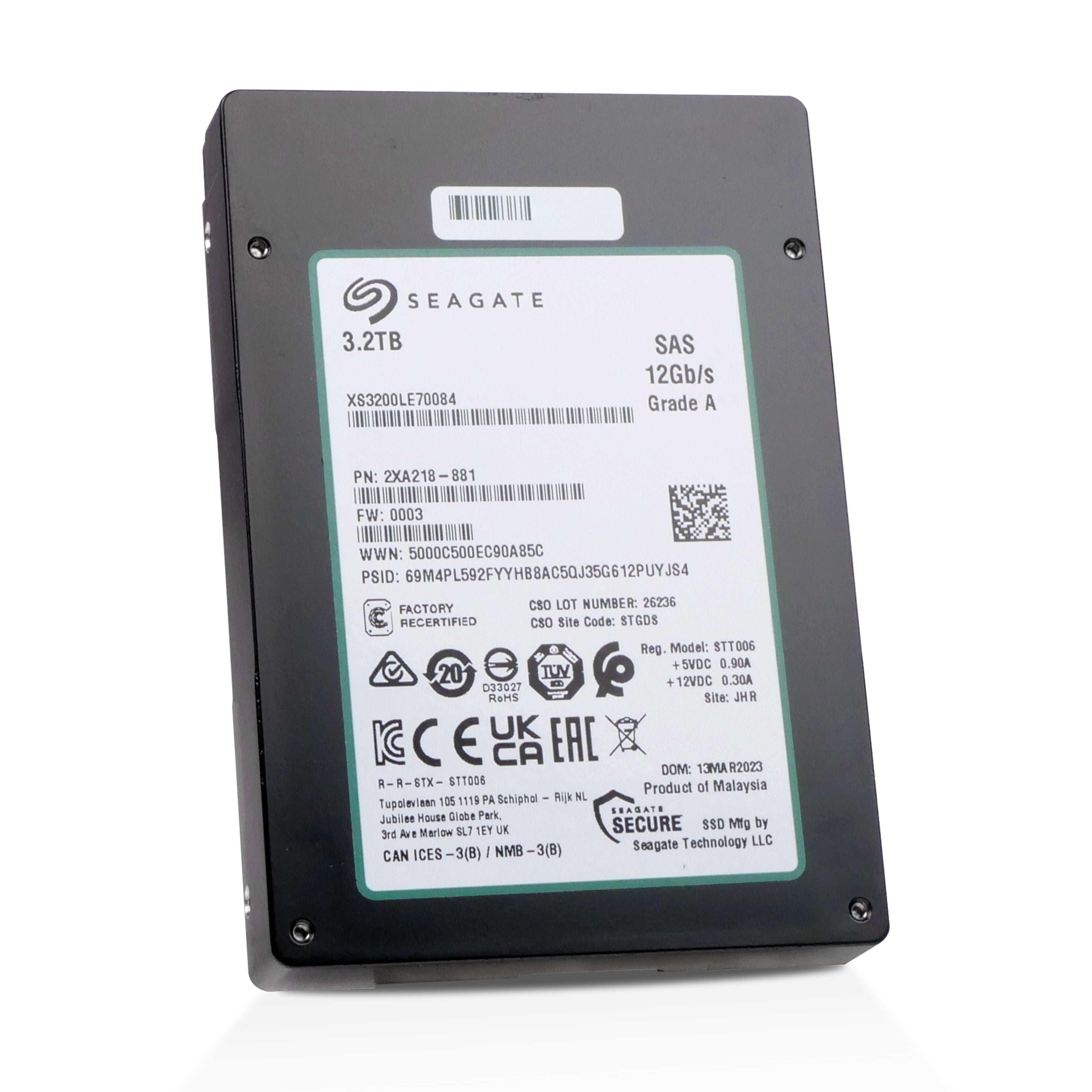 Seagate Nytro 3532 XS3200LE70084 3.2TB 3 DWPD SAS 12Gb/s 3D eTLC 2.5in Recertified SSD