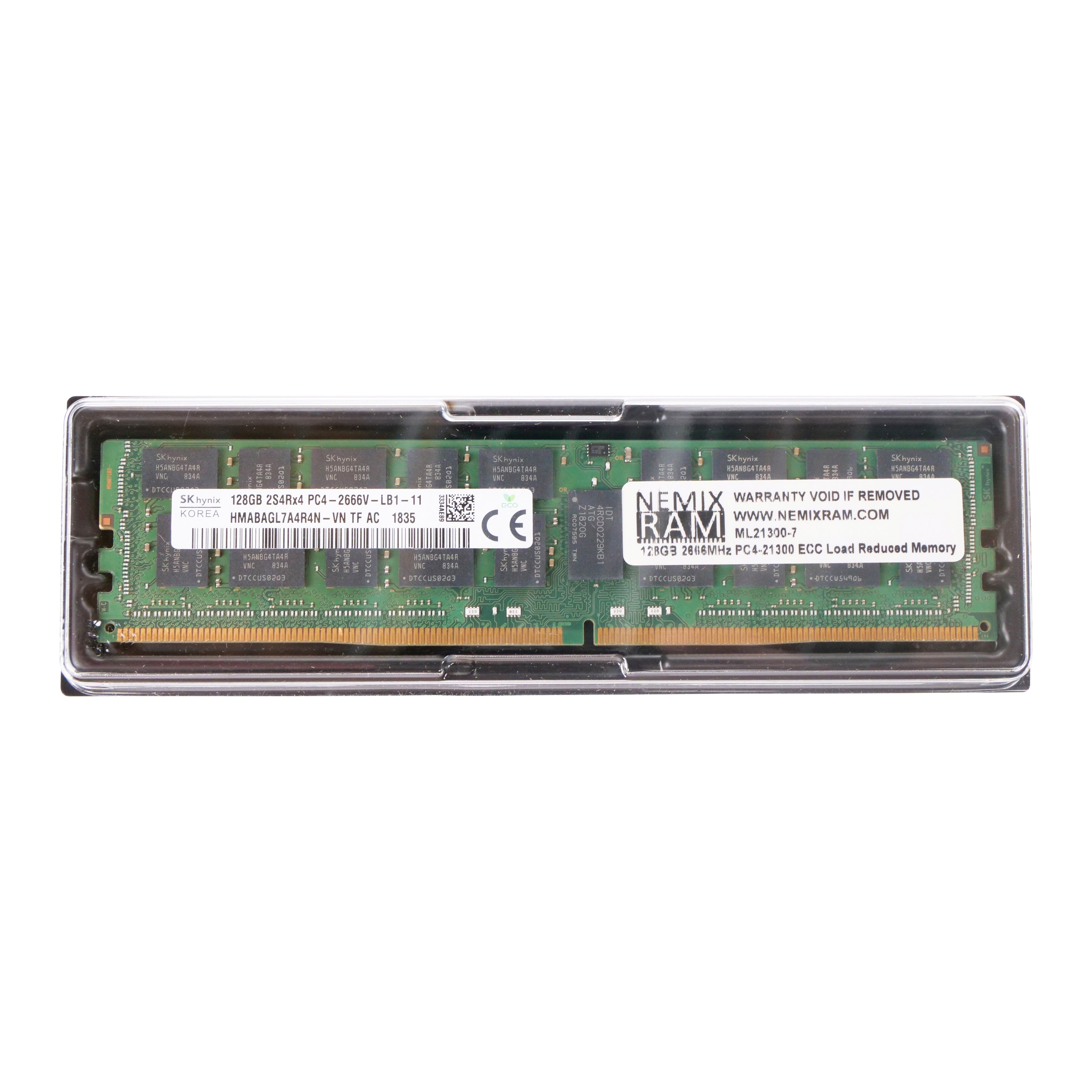 SK Hynix/NEMIX HMABAGL7A4R4N-VN 128GB DDR4 2666MHz LRDIMM ECC Server RAM (PC4-21300) Seller Refurbished